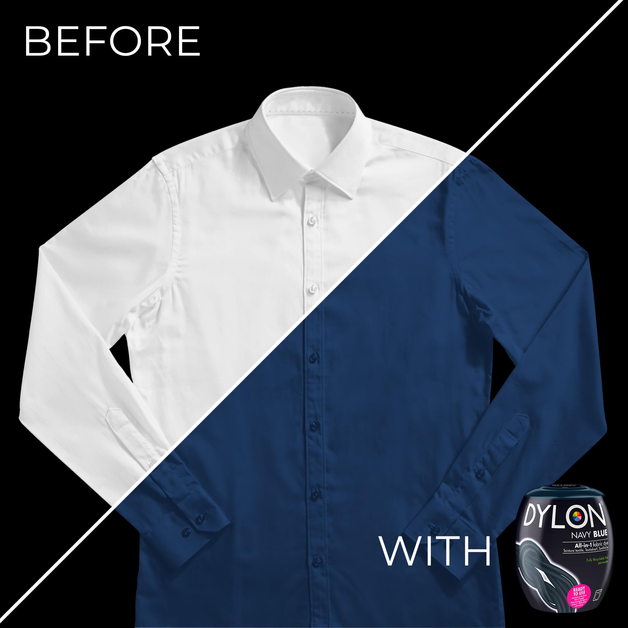 DYLON - Washing Machine Fabric Dye Pod for Clothes & Soft Furnishings, 350g – Navy Blue 7