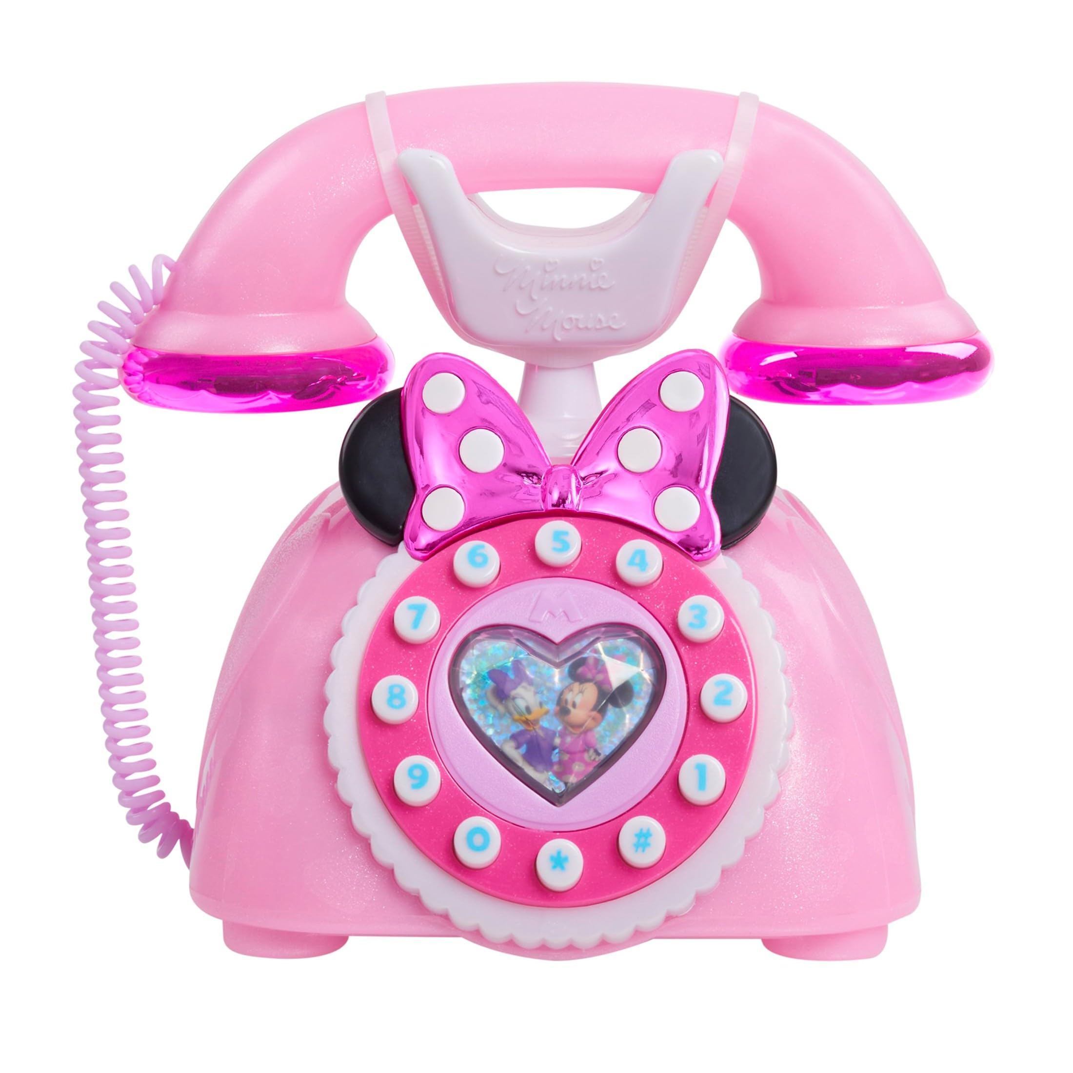 Disney Junior Minnie Mouse Ring Me Rotary Style Phone with Lights - Pretend Play Toy for Kids 3+