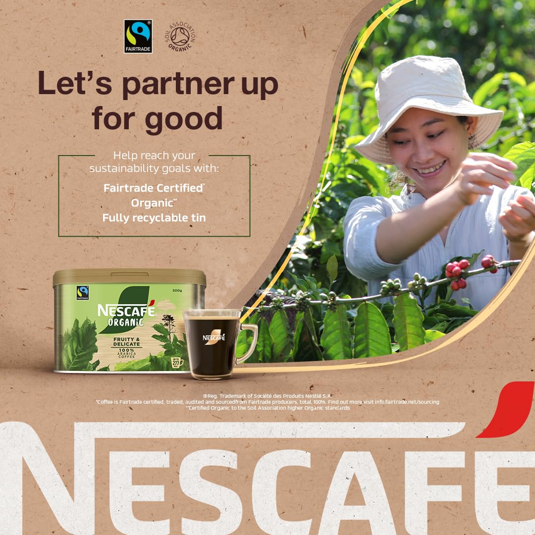 NESCAFÉ Organic Fairtrade Instant Coffee 500g - 100% Arabica, Citrus Notes, EU Organic Certified 11