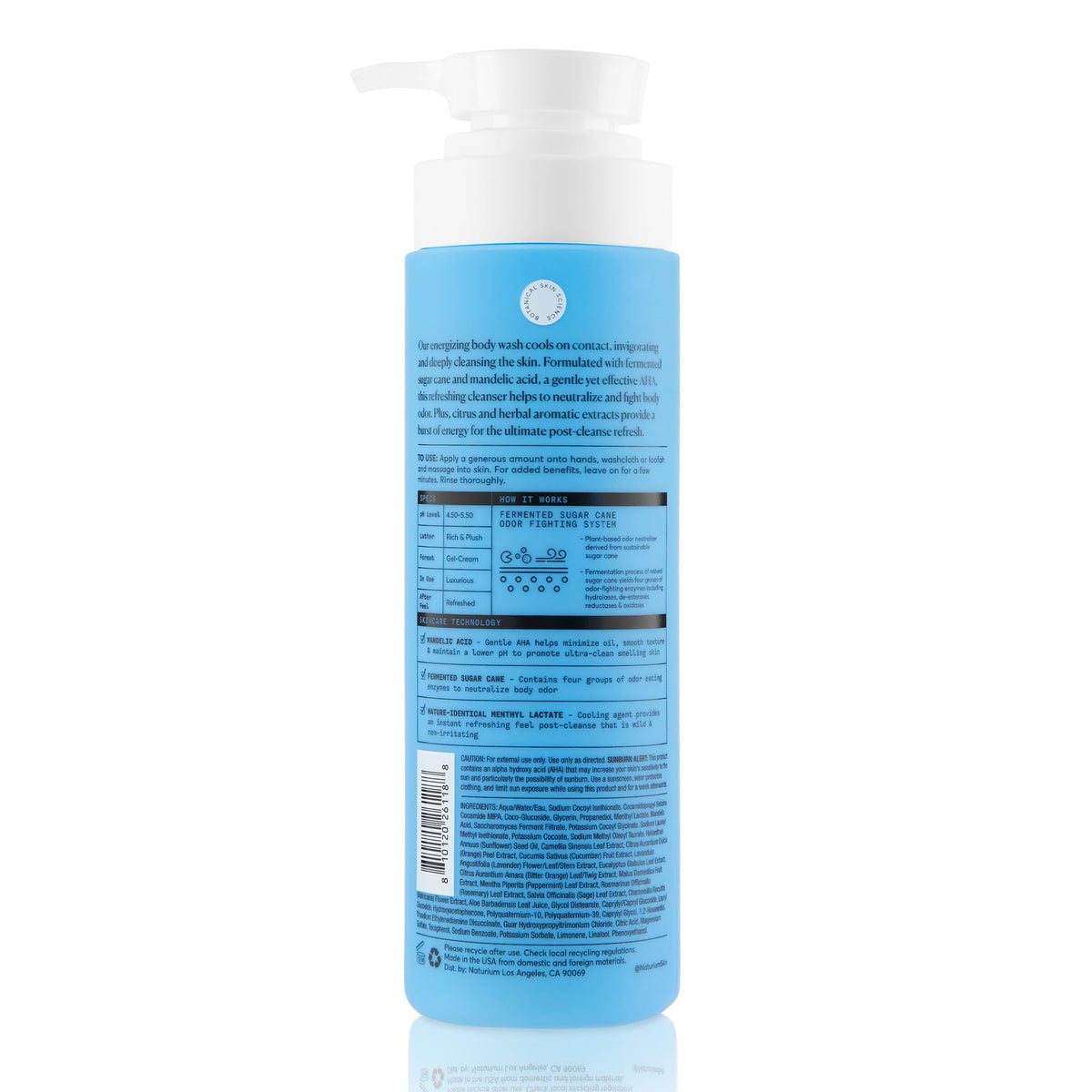 Naturium The Energizer Body Wash - Cooling & Refreshing Formula with Mandelic Acid | 500 ML | Unisex Adult