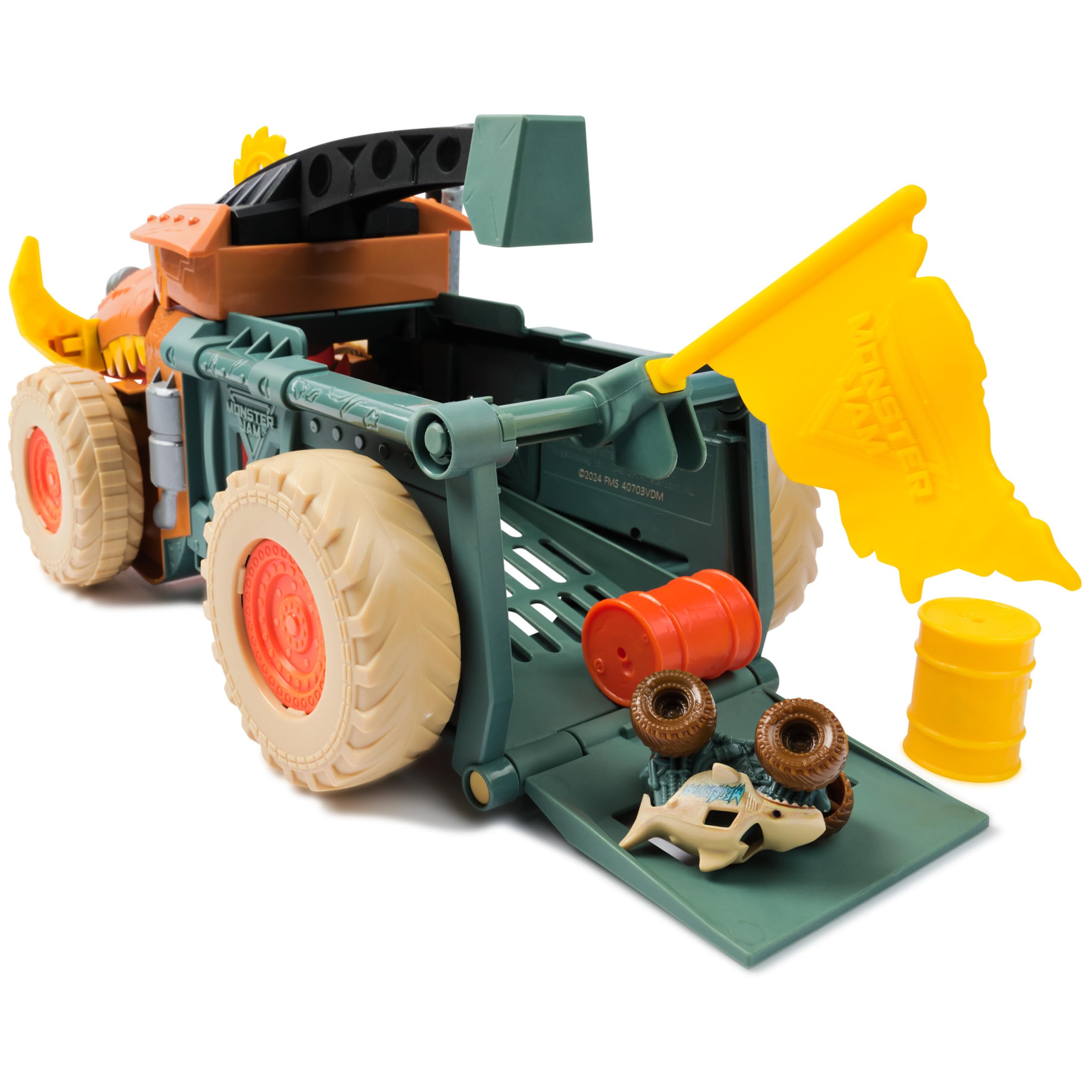 Monster Jam Mini Jams Megalodon Mad Hog Chomper - Chomping Action Playset for Kids 3