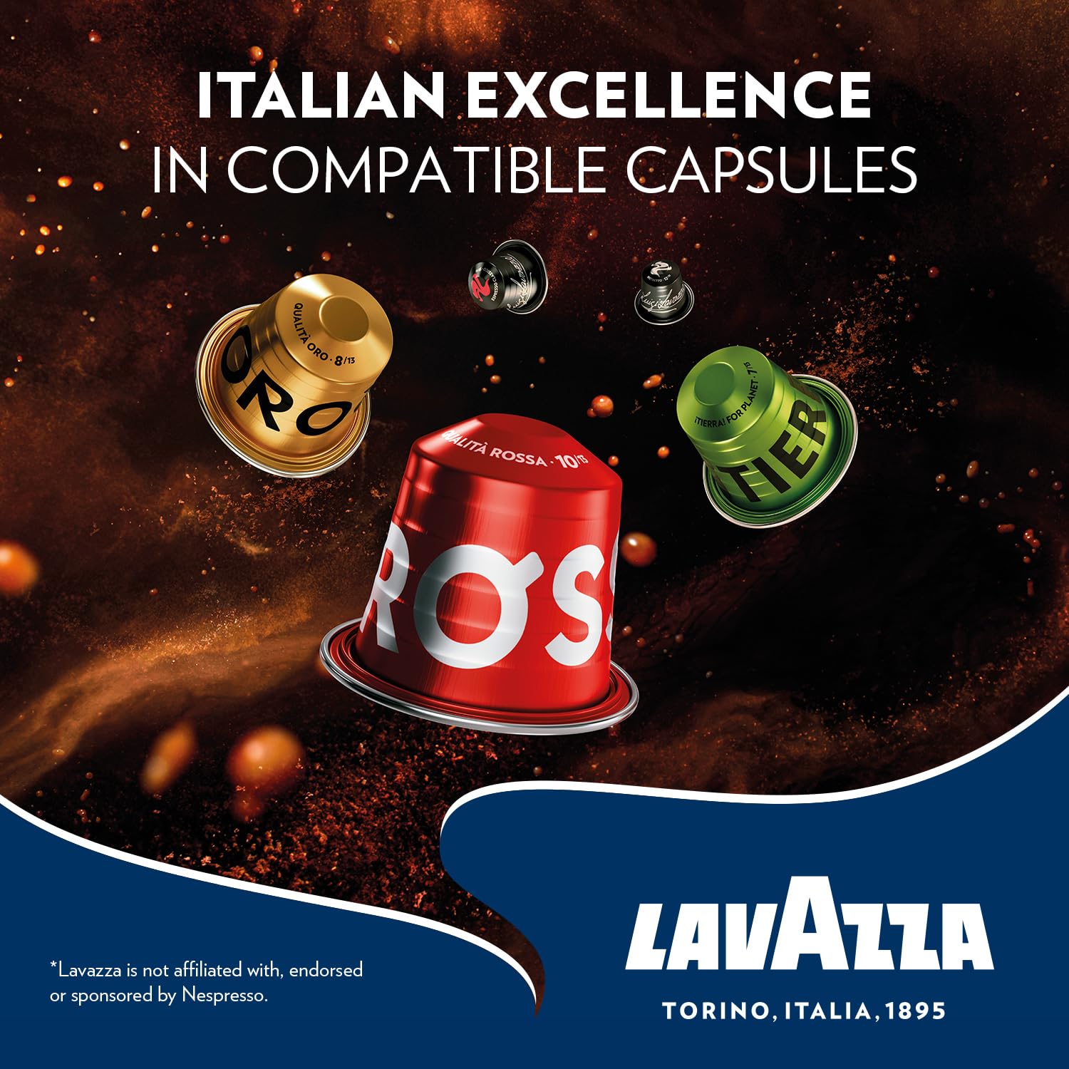 Lavazza Qualità Oro Coffee Capsules - 100% Arabica, Intensity 8/13 | 30 Count Aluminum Pods