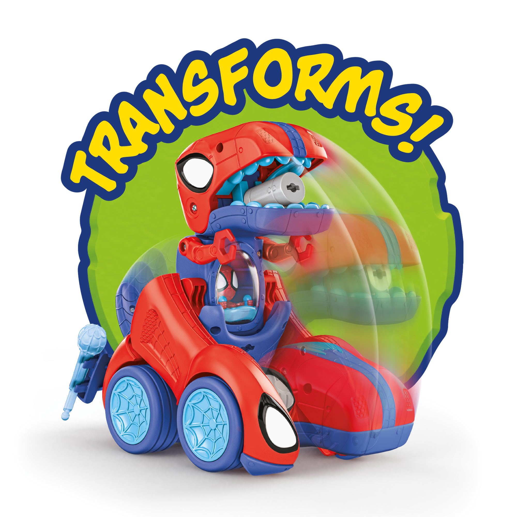 Spidey-Rex Racer - 8-Inch Transforming Vehicle with Sound Effects & Web Darts 5