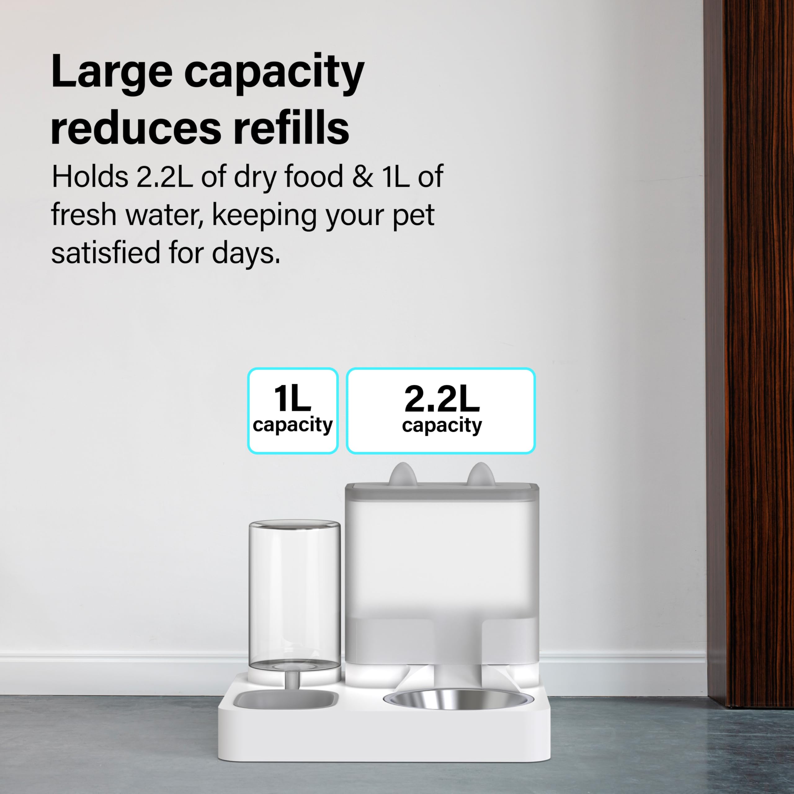 Vivo Technologies 2-in-1 Automatic Pet Feeder & Water Dispenser | 2.2L Food | 1L Water 5
