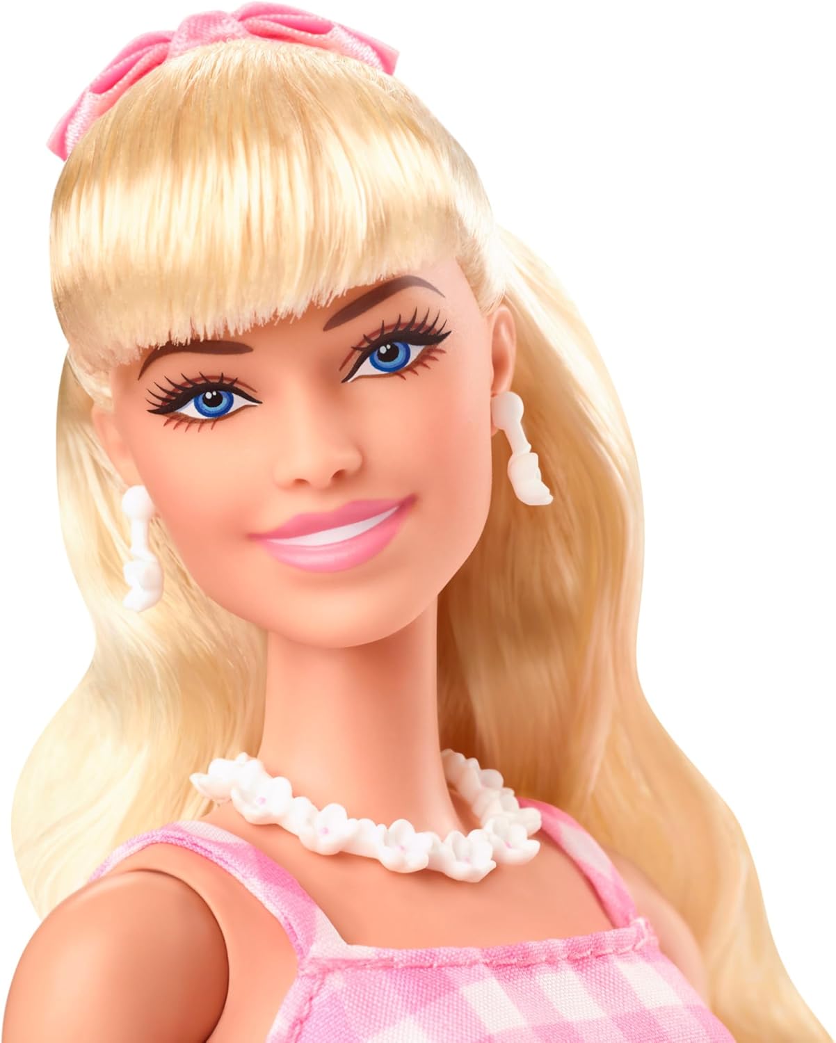 Barbie The Movie Doll - Margot Robbie Pink Gingham Dress Doll for Kids 3+ 5