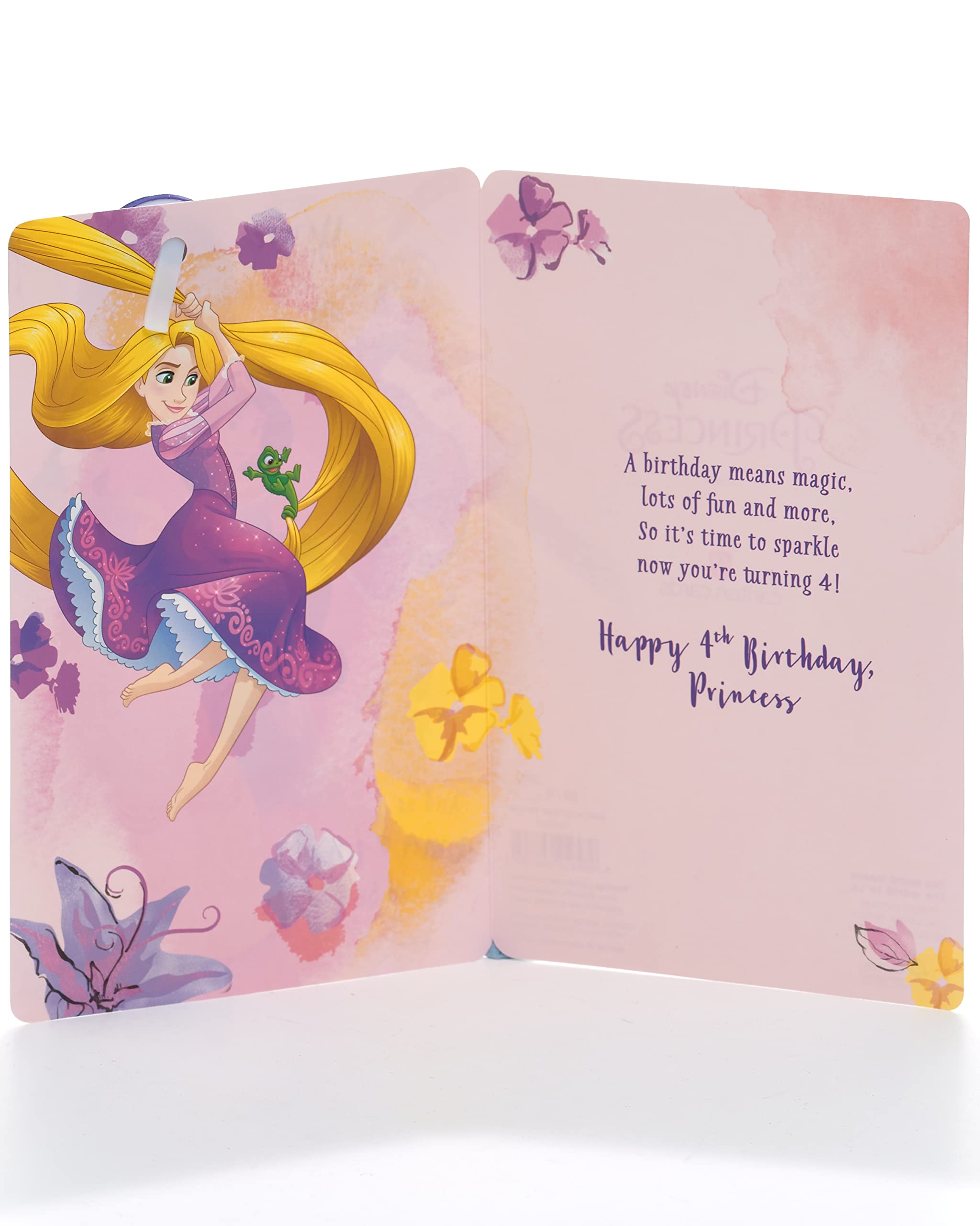 UK Greetings Disney Princess 4th Birthday Card for Girl | FSC Certified | 143 x 216 mm