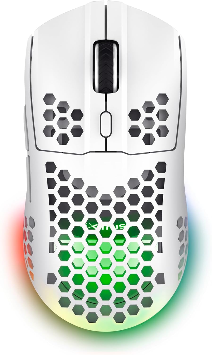 Trust GXT 929W Helox Wireless Gaming Mouse – Ultra-Lightweight 75g, 2.4GHz, Rechargeable, 800-4800 DPI, Honeycomb Design, White