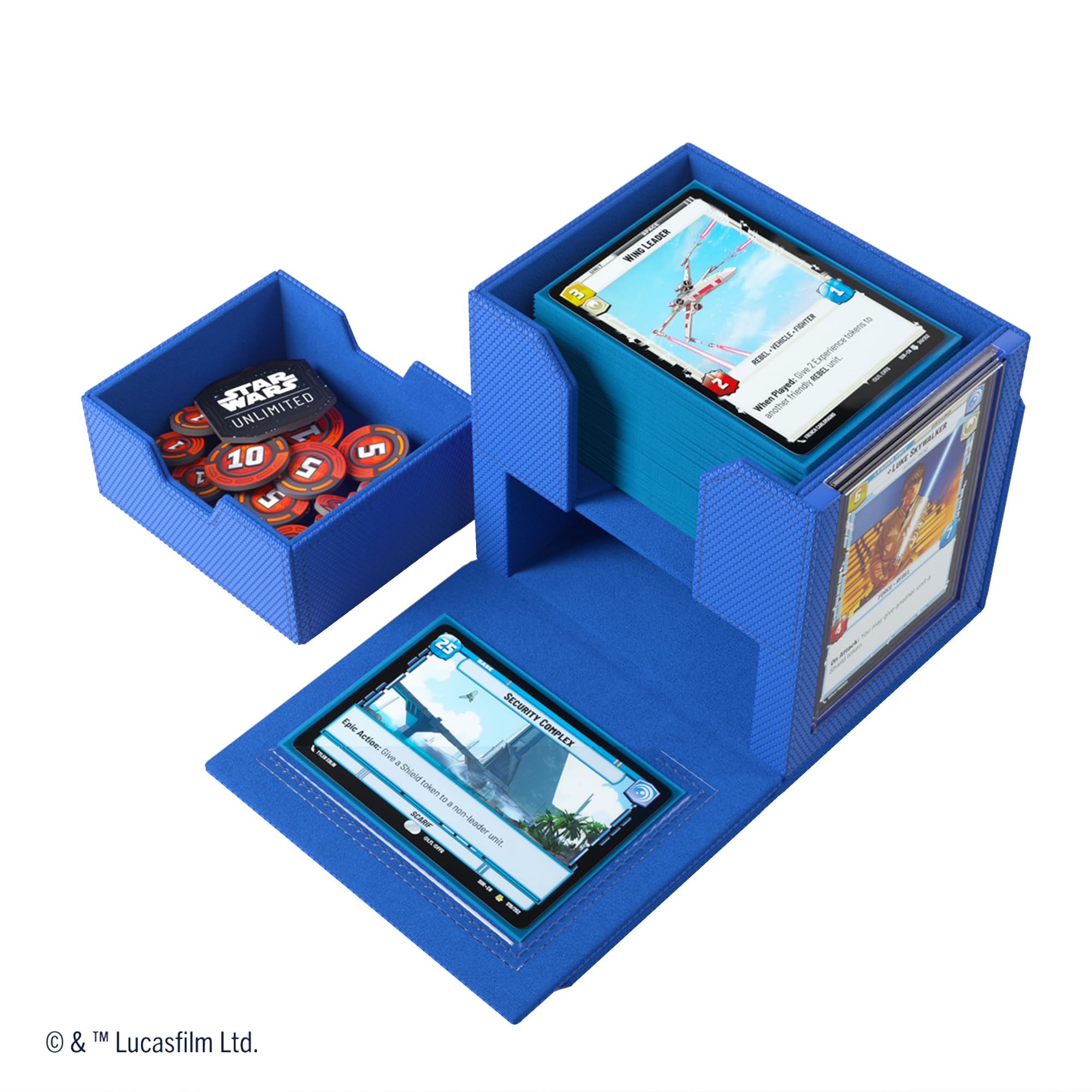 Gamegenic Star Wars Unlimited Deck Pod - Blue | Holds 60 Double-Sleeved Cards | Detachable Leader Case 5