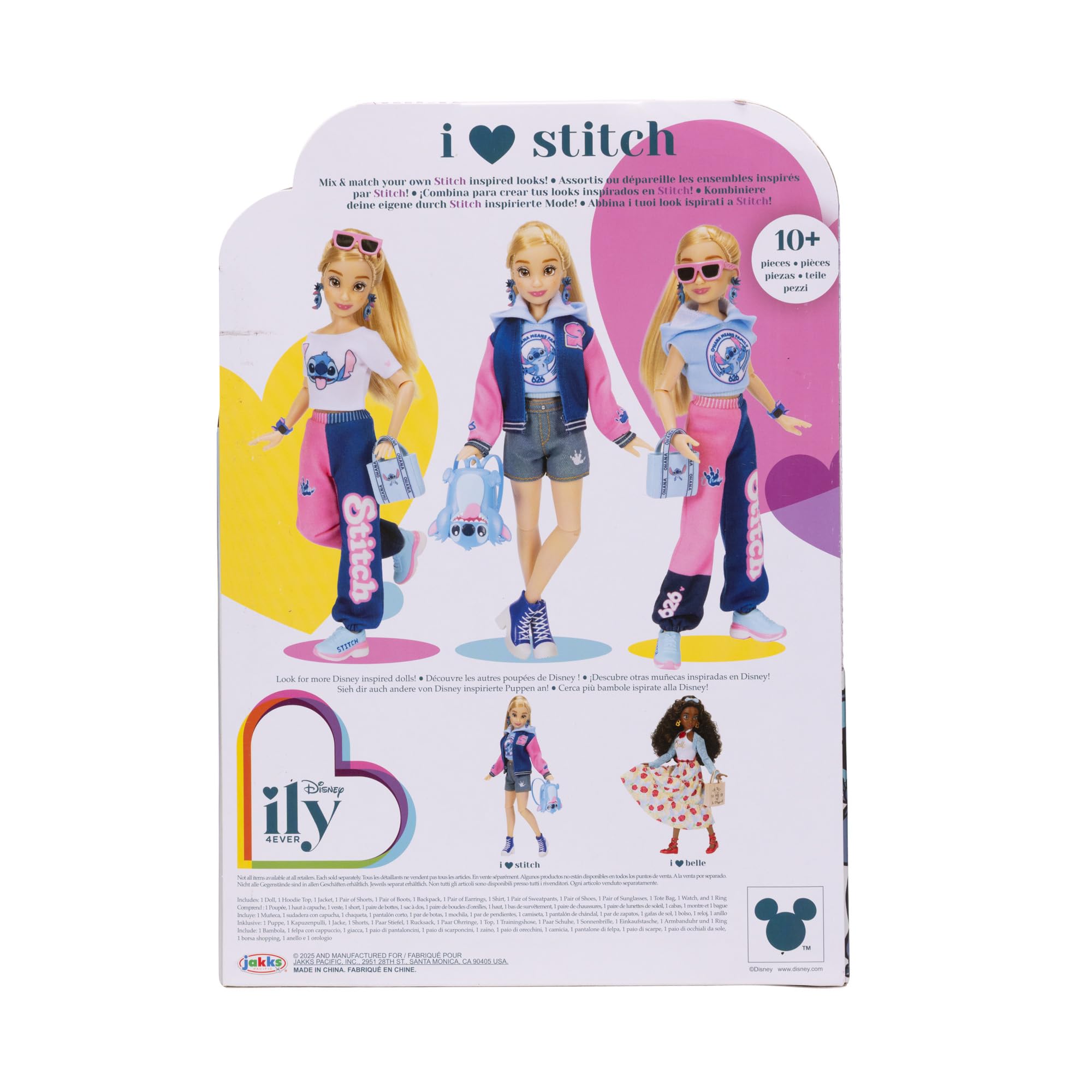 Disney ily 4EVER Stitch Fashion Doll with Varsity Jacket - 11.5" Tall, Poseable with Mickey Ring 5
