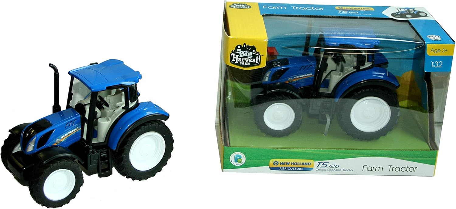 Atoz 9700 New Holland T5.120 Tractor 1:32 Scale - Blue Die-Cast Farm Vehicle for Kids 3+