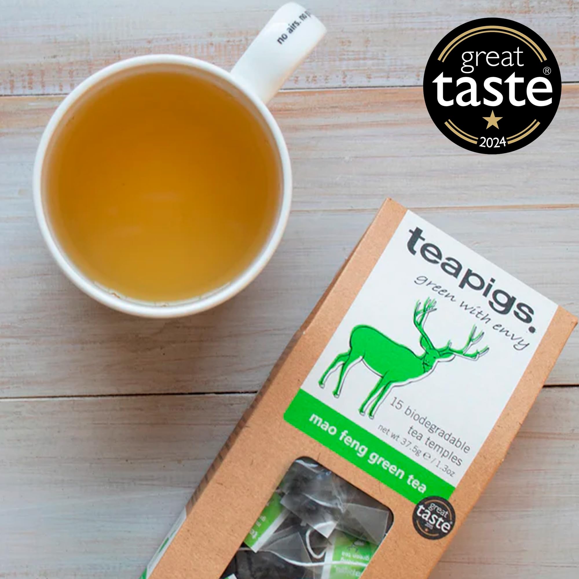 teapigs Mao Feng Green Tea - Pure Whole Leaf Green Tea Bags, Fresh Peachy Flavor, 80°C Brew 4