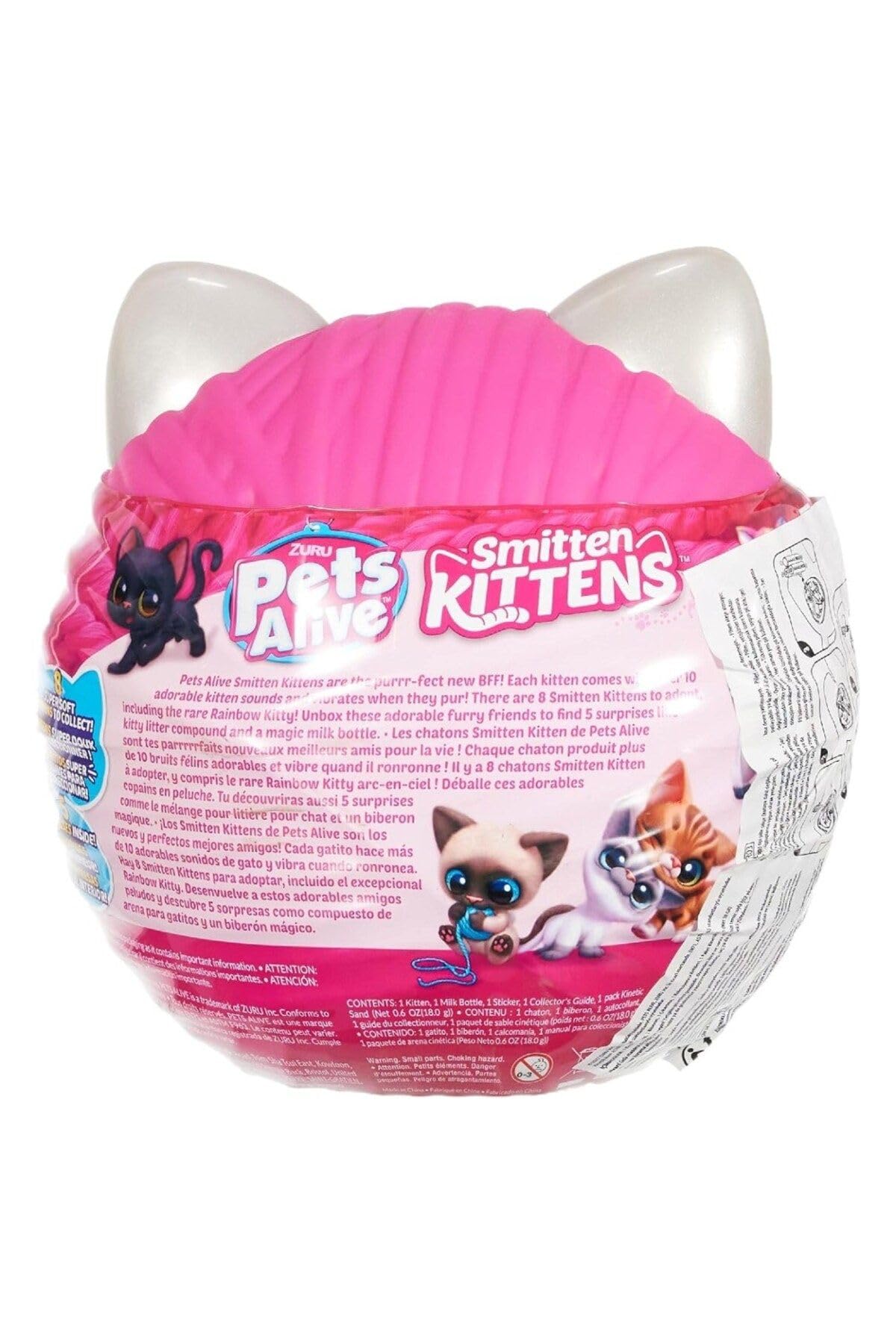 Pets Alive Smitten Kitten – Interaktives elektronisches Plüschspielzeug mit 10 echten Geräuschen, ab 3 Jahren (Ingwer) 4