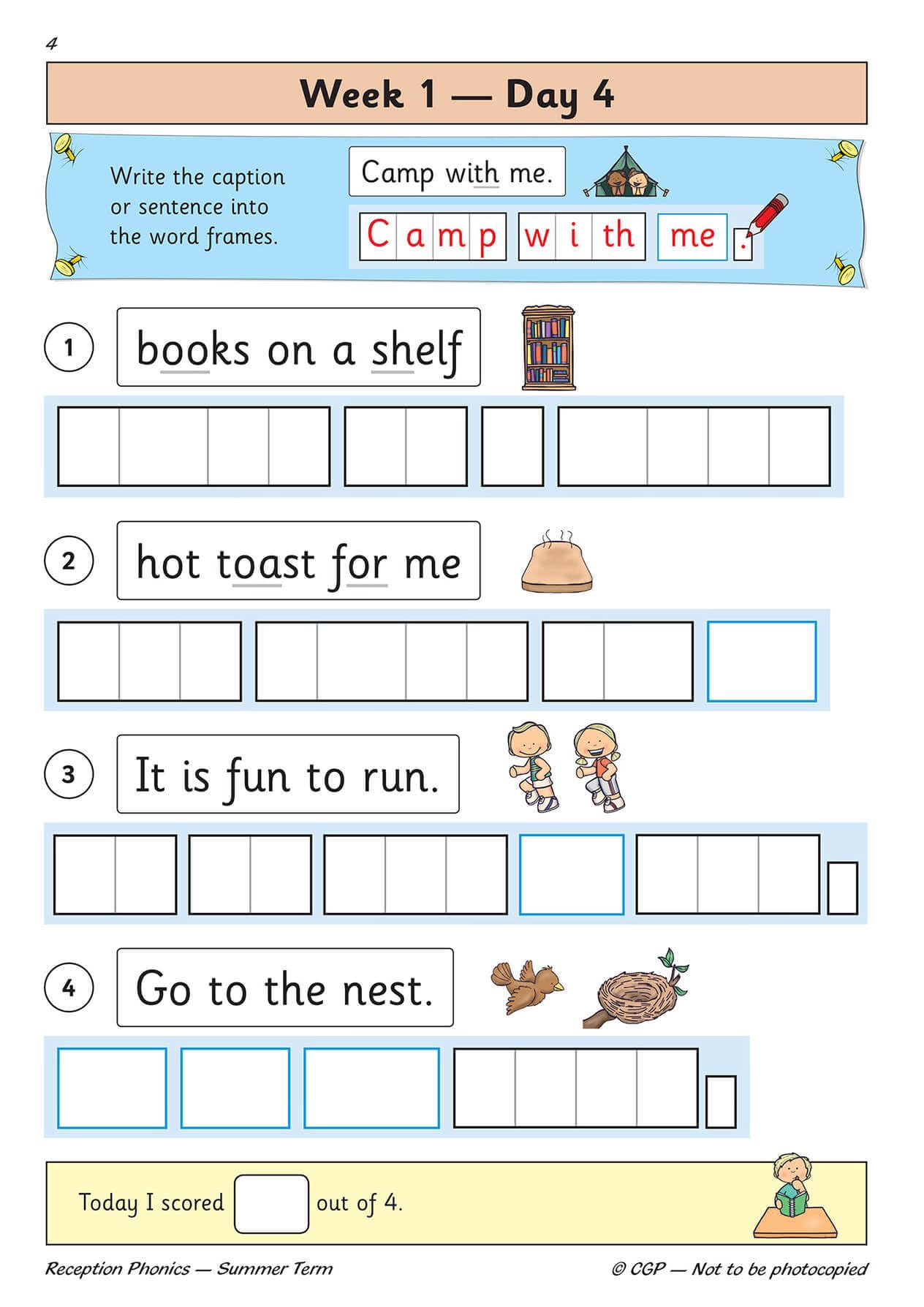 CGP Reception Phonics Daily Practice Book - Summer Term Workbook | Ages 4-5 | Paperback 5