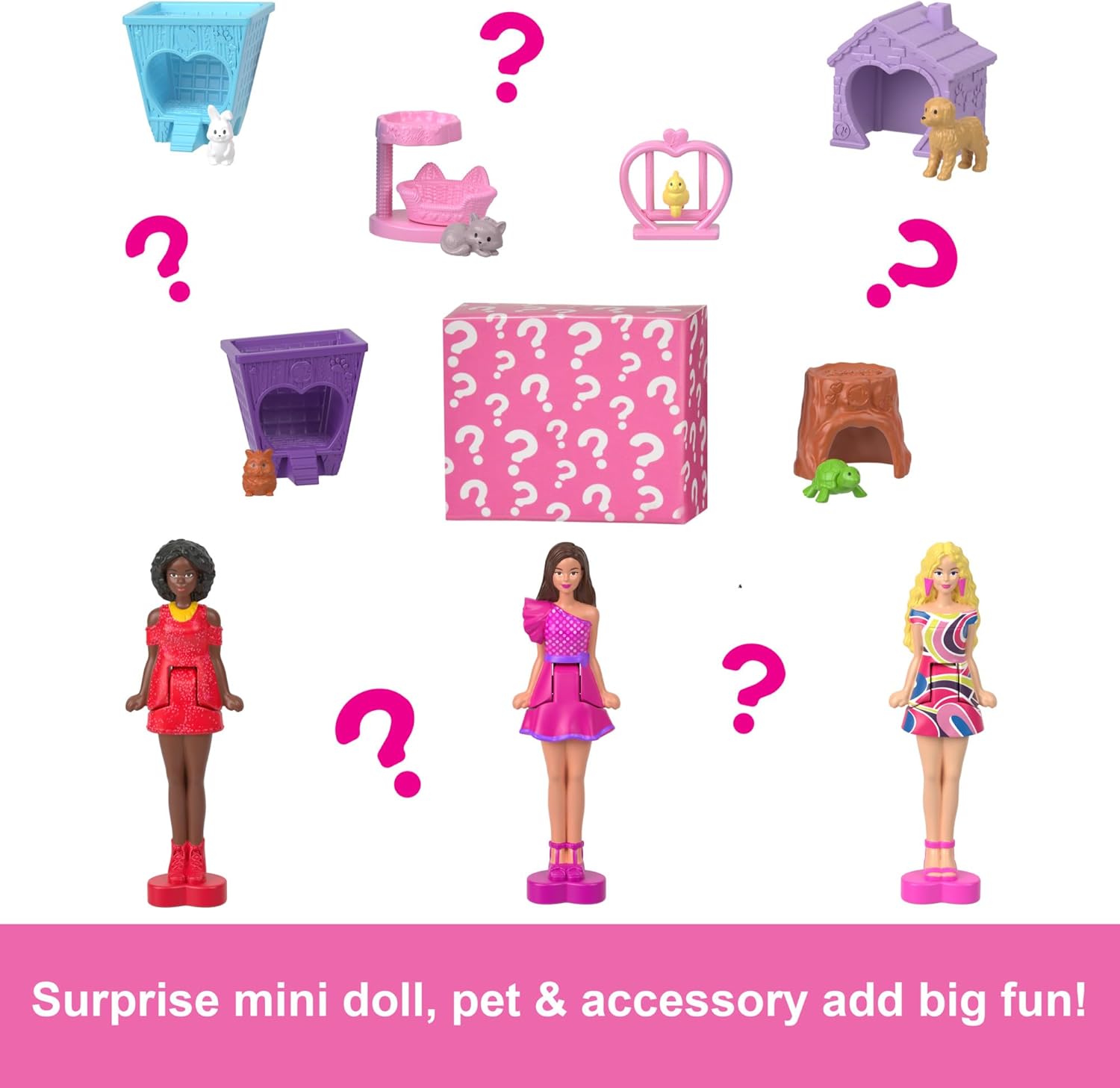 Barbie Mini BarbieLand Doll House Set - Mini Dreamhouse with 1.5-inch Doll & Pet, Ages 4+ 4