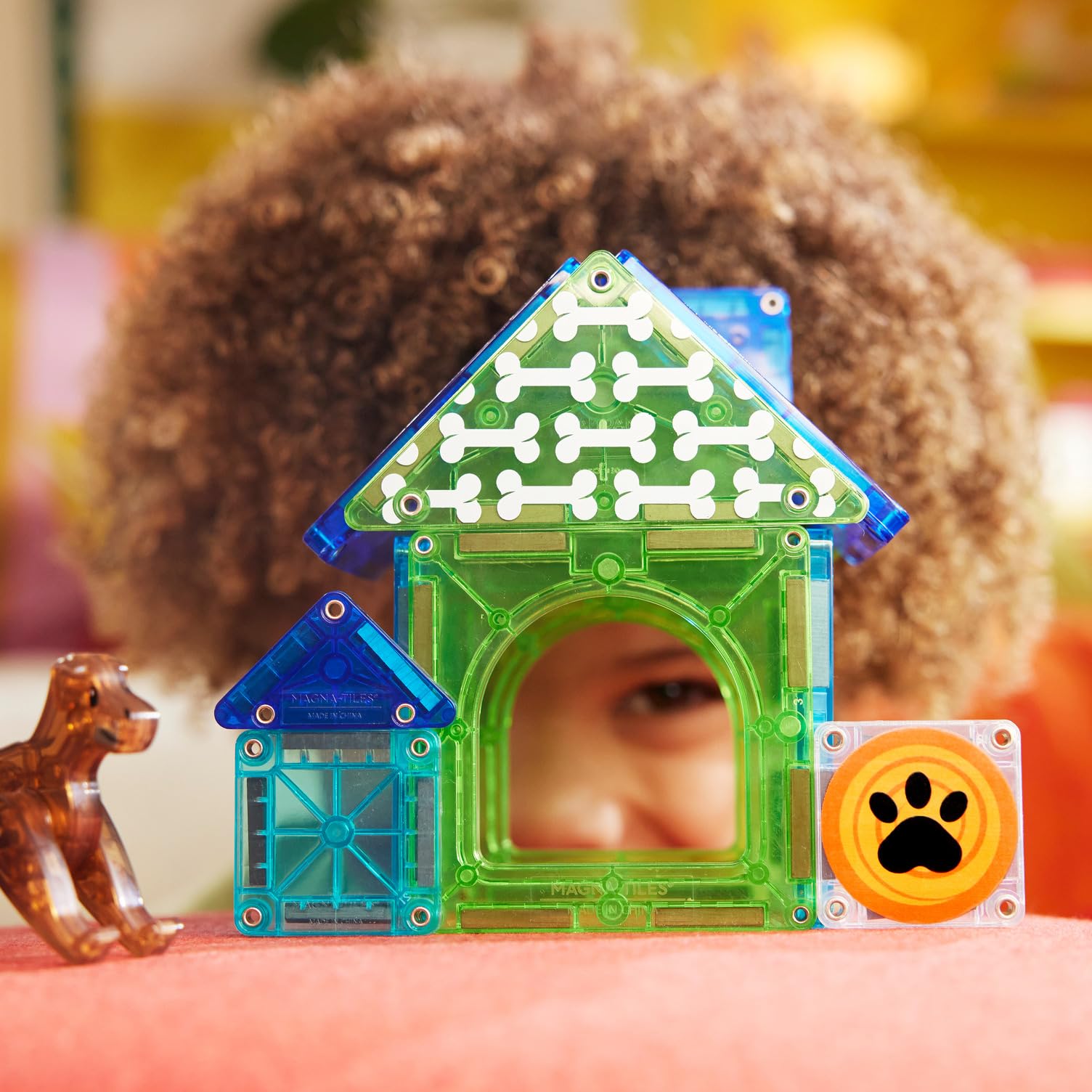 Magna-Tiles Dog House 13-Piece Magnetic Construction Set | Ages 3+ | ABS Plastic 5