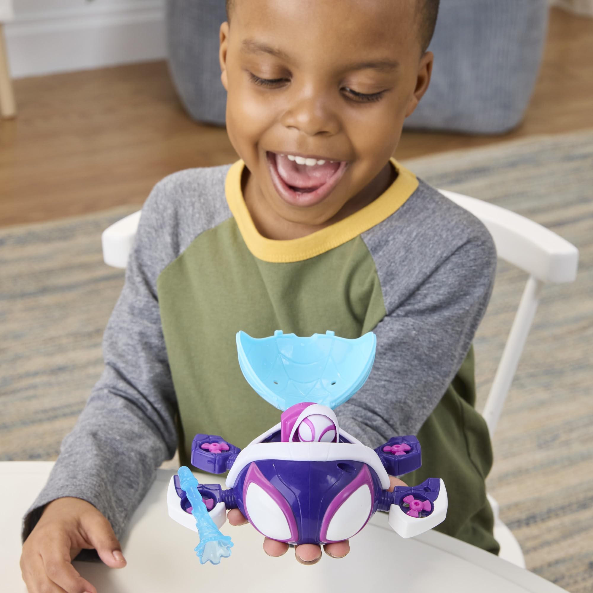 Spidey und seine erstaunlichen Freunde Marvel Water-Webs Ghost Turtle U-Boot-Spielzeug – Farbwechselnde Augen und Actionfigur-Spielset 5