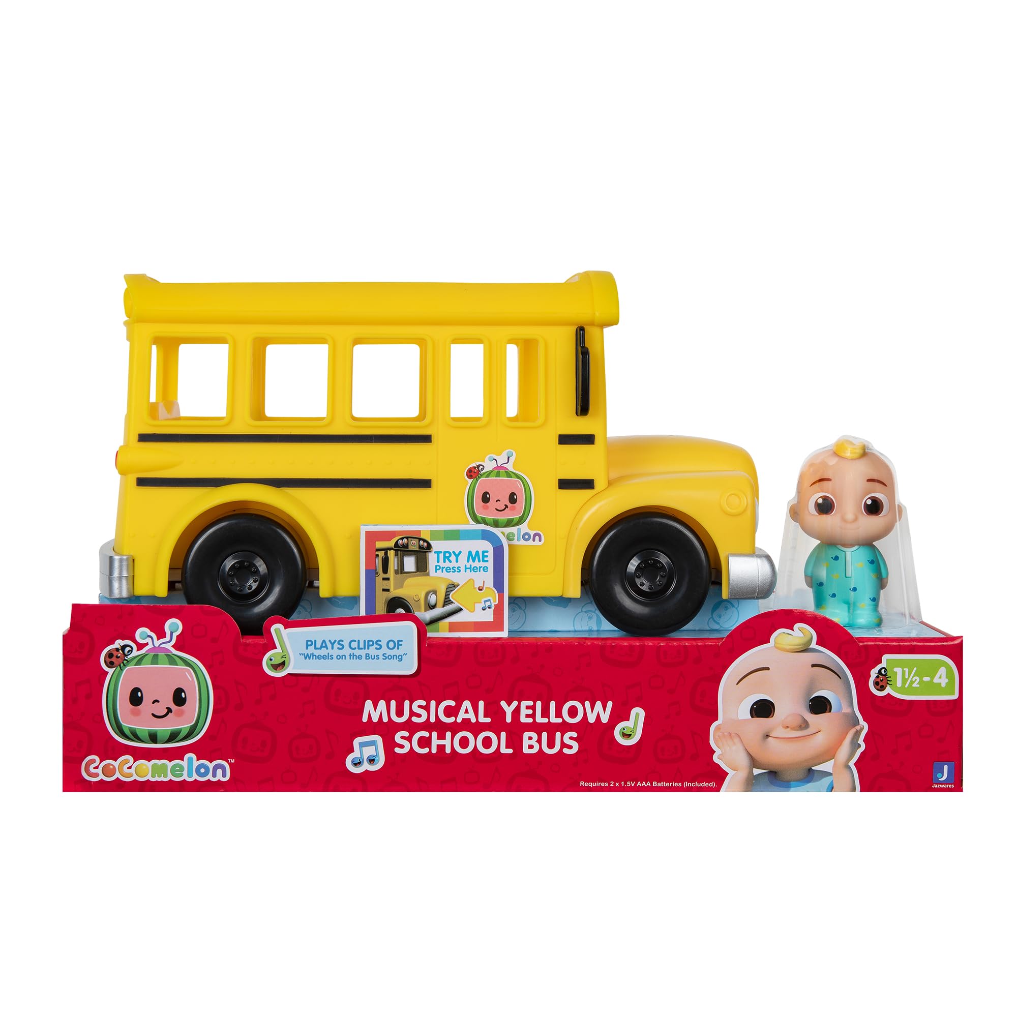 CoComelon Musical Yellow School Bus with JJ Figure - Interactive Vehicle Toy for Kids 7