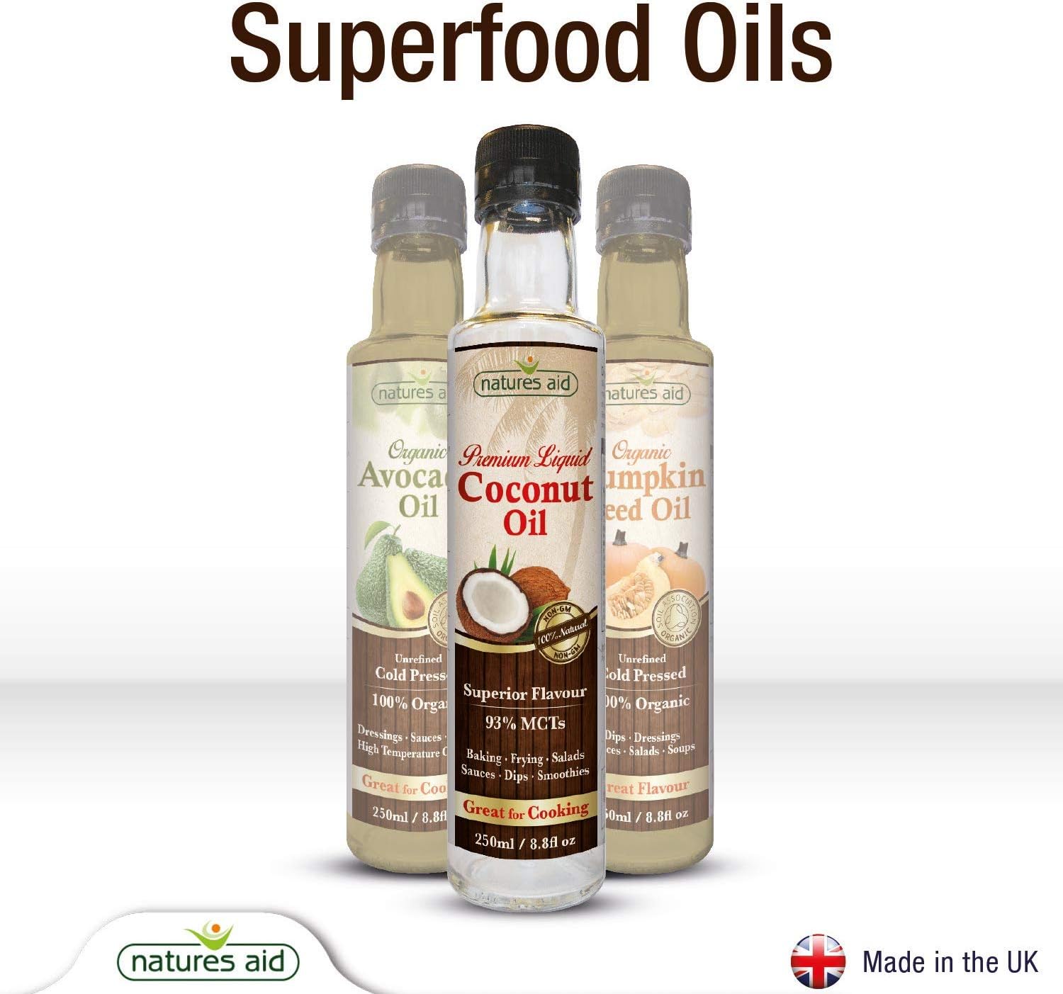 Natures Aid Premium Liquid Coconut Oil, 250ml – Non-Hydrogenated with 93% MCTs for Cooking & Baking 5