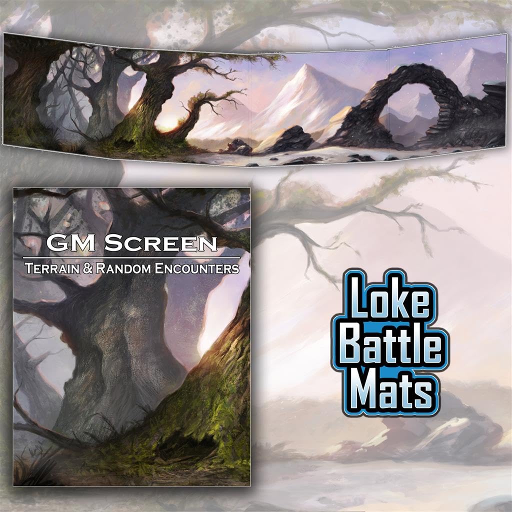 Loke BattleMats GM Screen Terrain &amp; Random Encounters RPG-Zubehör – Englisch, ab 14 Jahren