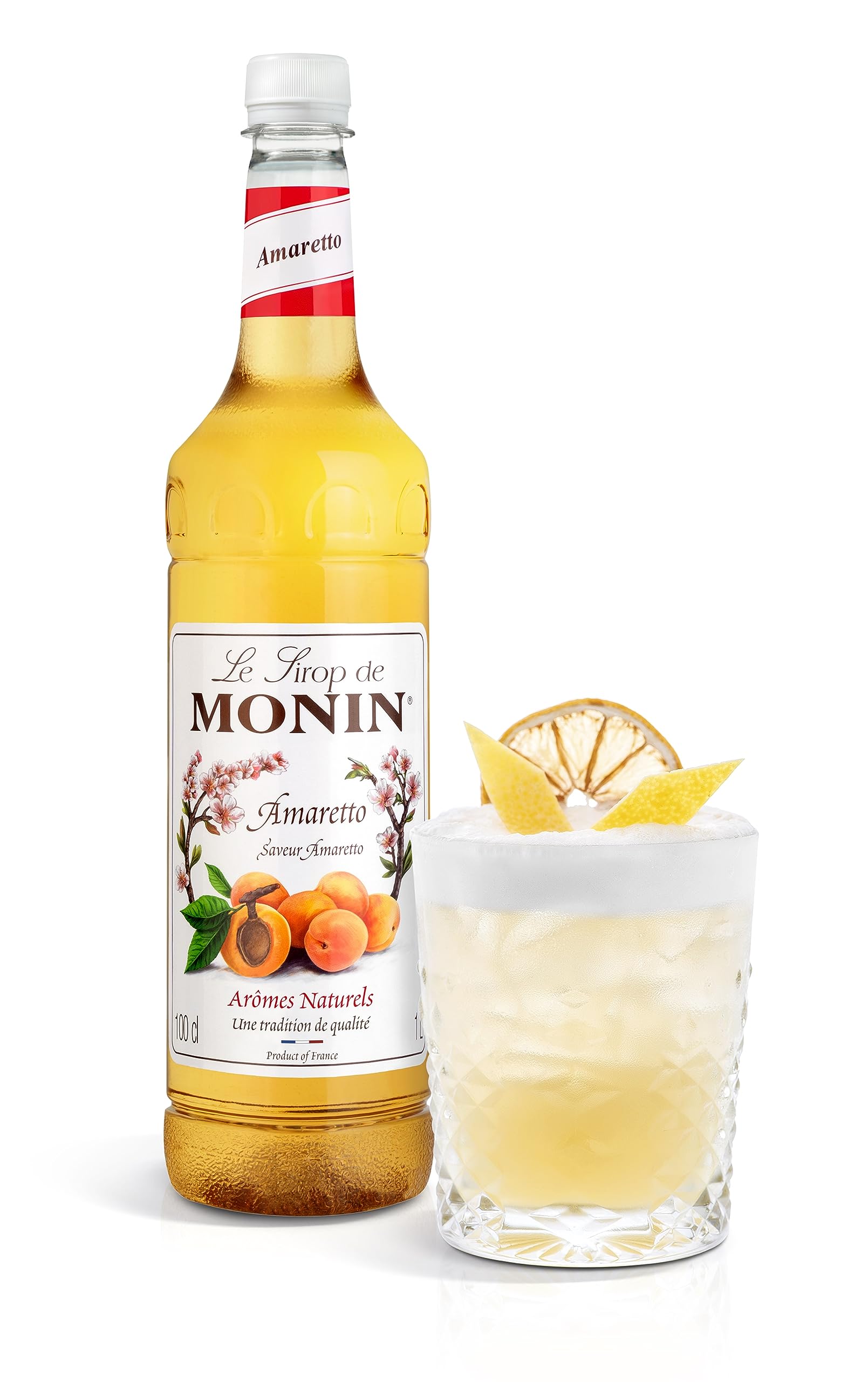 Monin Premium Amaretto Syrup - 1L | Vegan, Natural Flavours, Alcohol-Free