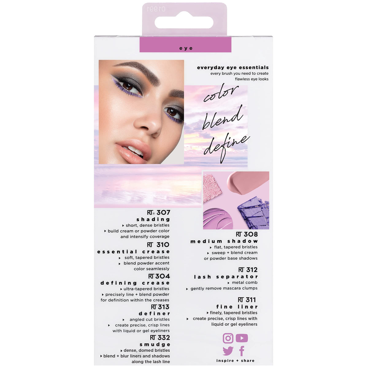 REAL TECHNIQUES Everyday Eye Essentials 8-Piece Brush Set | Synthetic Bristles | For Eyeshadow & Mascara 11