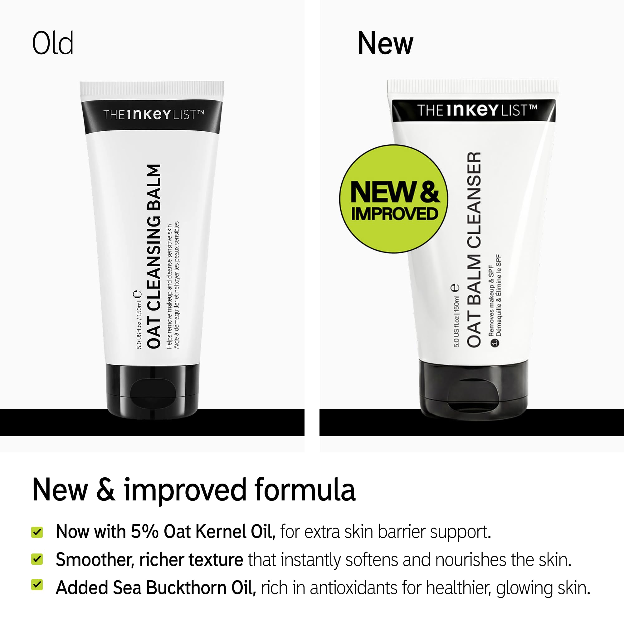 The INKEY List Oat Cleansing Balm - New & Improved Formula, Makeup Remover | 150 ml