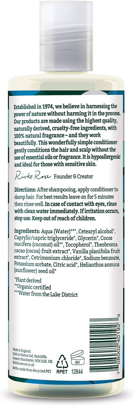 Faith In Nature Fragrance Free Conditioner - Vegan & Cruelty Free, SLS & Paraben Free, 400 ml 5