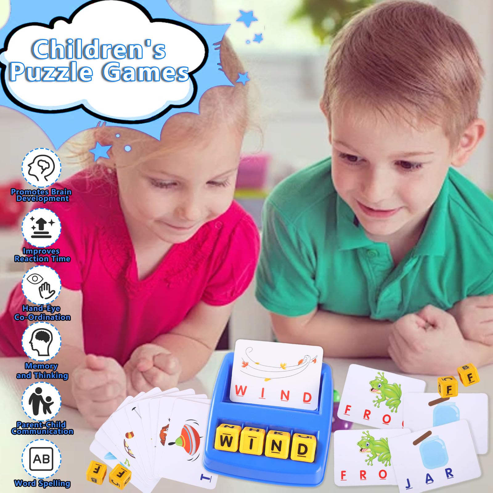 MOXYOY Educational Spelling Matching Game - Learning Toy for Kids Ages 3+ 6