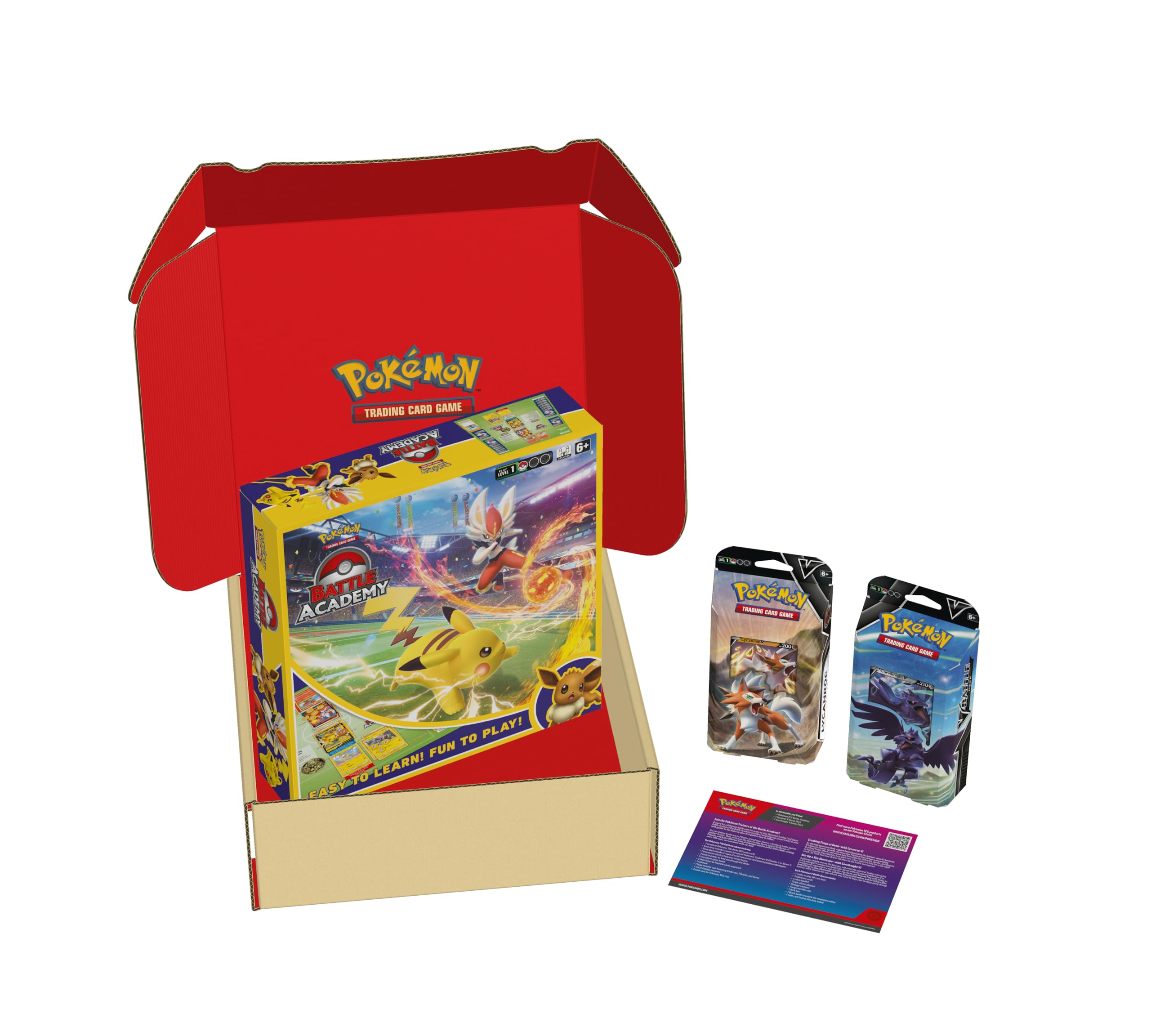Pokémon Battle Academy & Two V Battle Decks Bundle: Lycanroc V & Corviknight V | Ages 6+