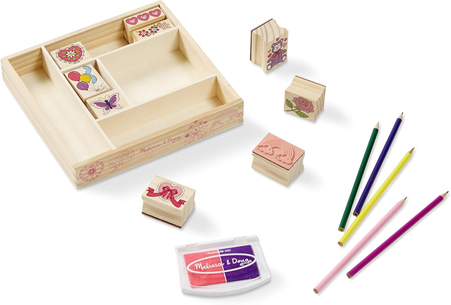 Melissa & Doug Friendship Stamp Set - 15-Piece Arts & Crafts Playset for Kids 4+ 6