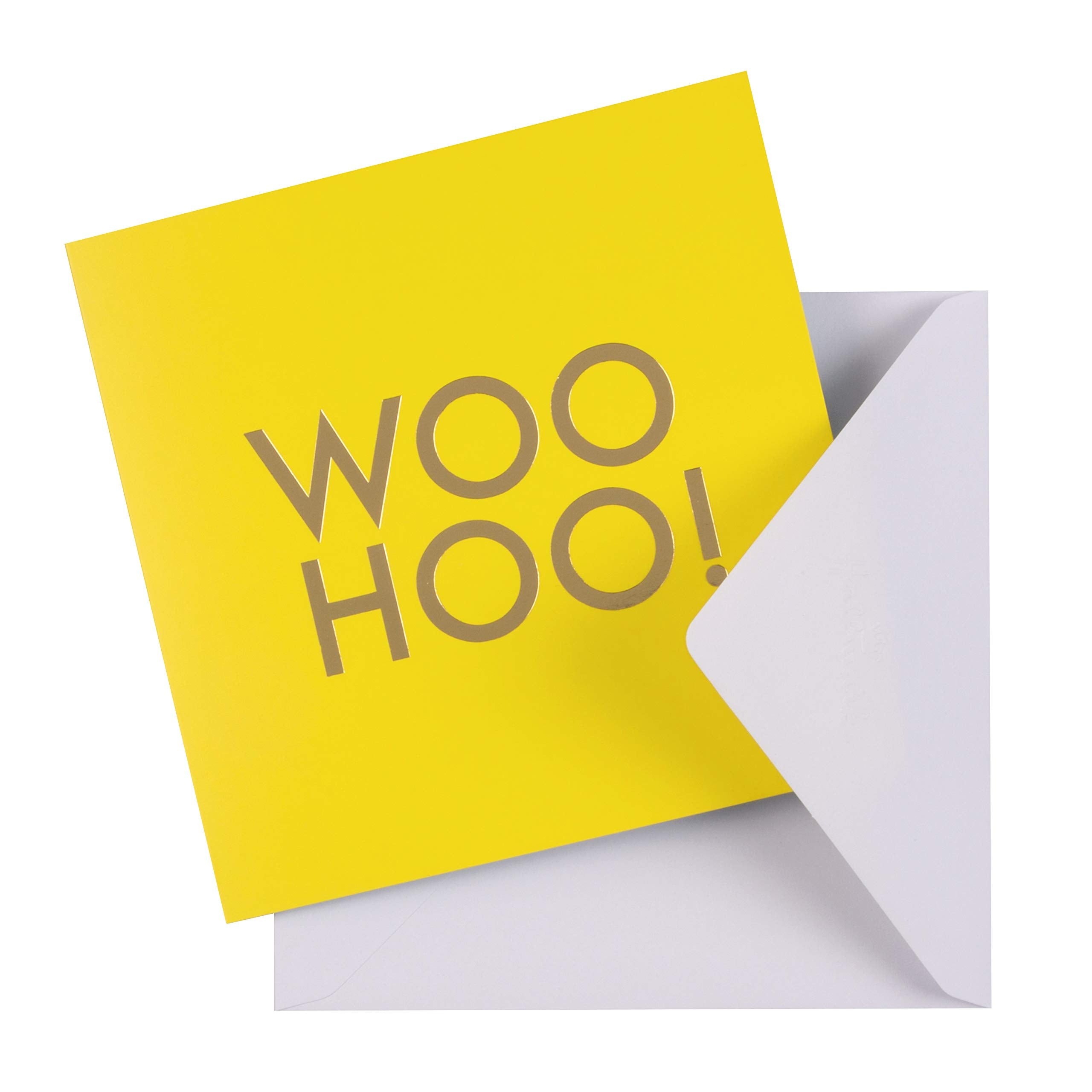Hallmark Congratulations Card - Contemporary Gold Foil Text Design | 16cm Square