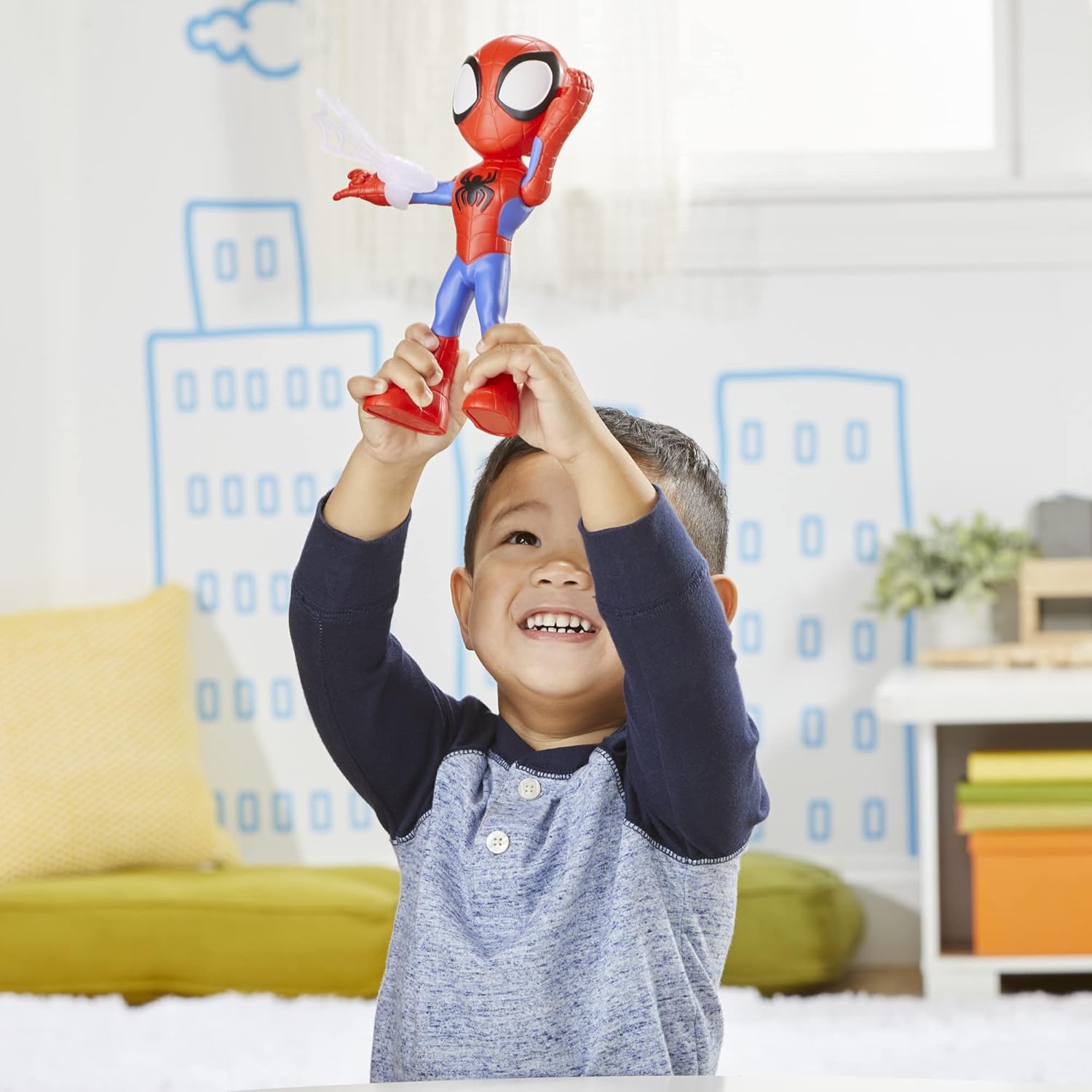 Marvel Spidey and His Amazing Friends Supersized Spidey Action Figure - 22.5 cm Poseable Figure with Web Accessory, Ages 3+ 6