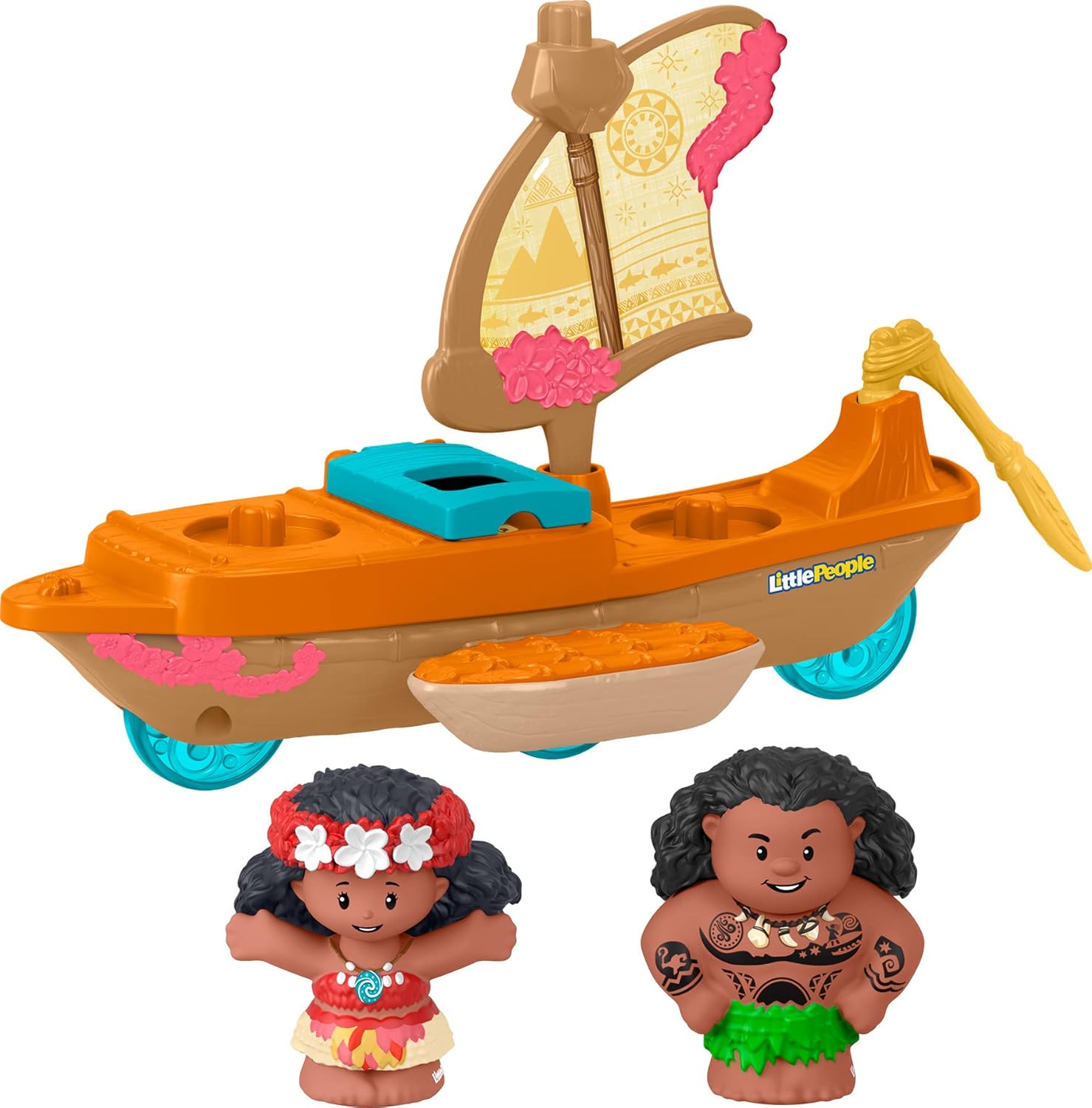 Disney Princess Moana & Maui's Canoe by Little People - Interactive Playset for Toddlers 18M+