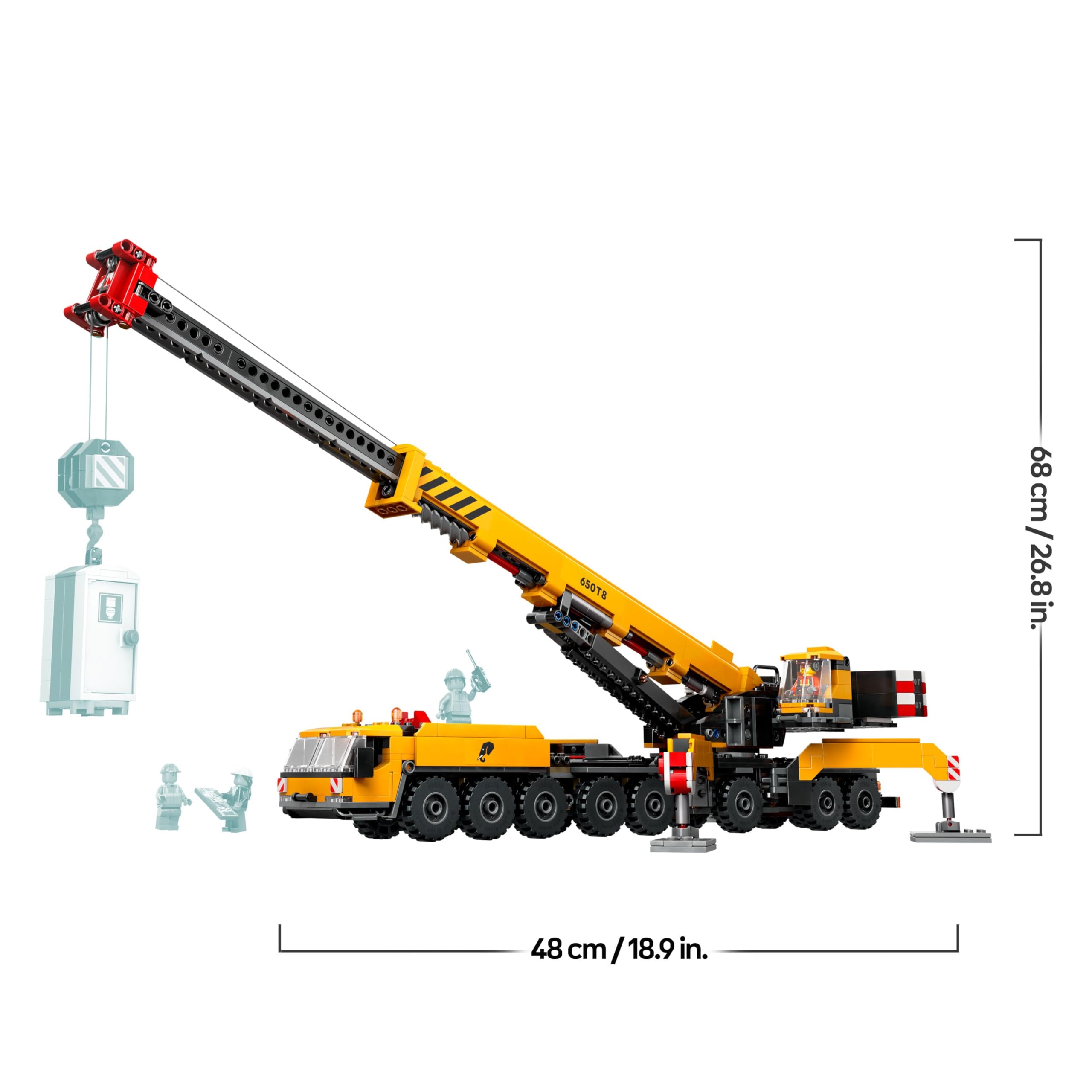 LEGO City Yellow Mobile Construction Crane Toy - Building Set for 9+ 10