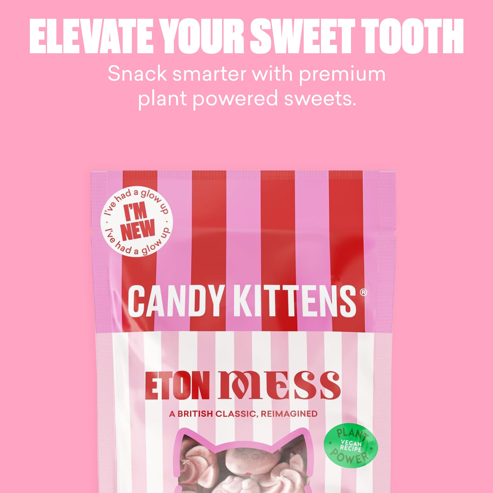 Candy Kittens Vegane Süßigkeiten Eton Mess – Erdbeersaft-Kaubonbons (140-g-Beutel) 6