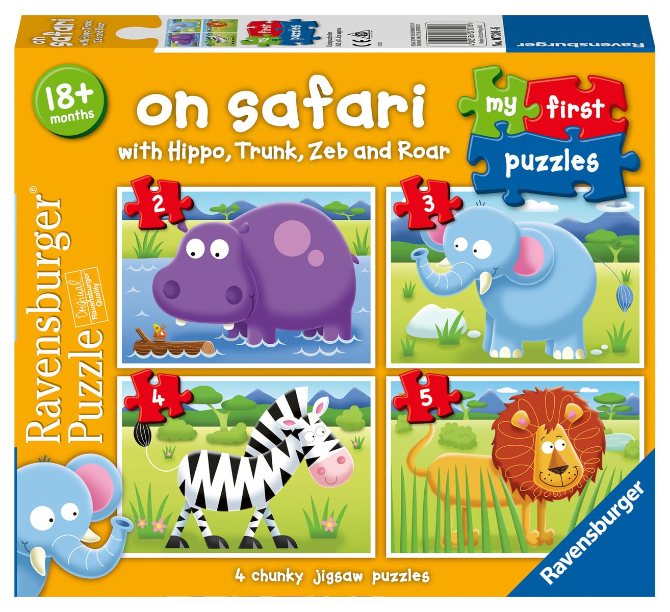 Ravensburger „Auf Safari – Meine ersten Puzzles“ – 2-, 3-, 4- und 5-teilige Puzzles für Kleinkinder ab 18 Monaten