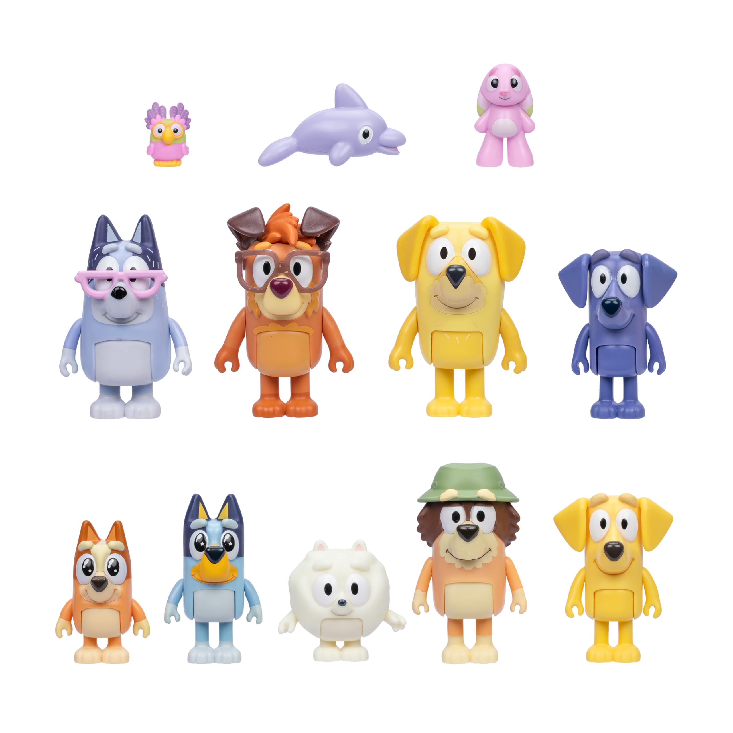 Bluey The Super Fan Set - 12 Articulated Figures with Exclusive Joff & Pom Pom