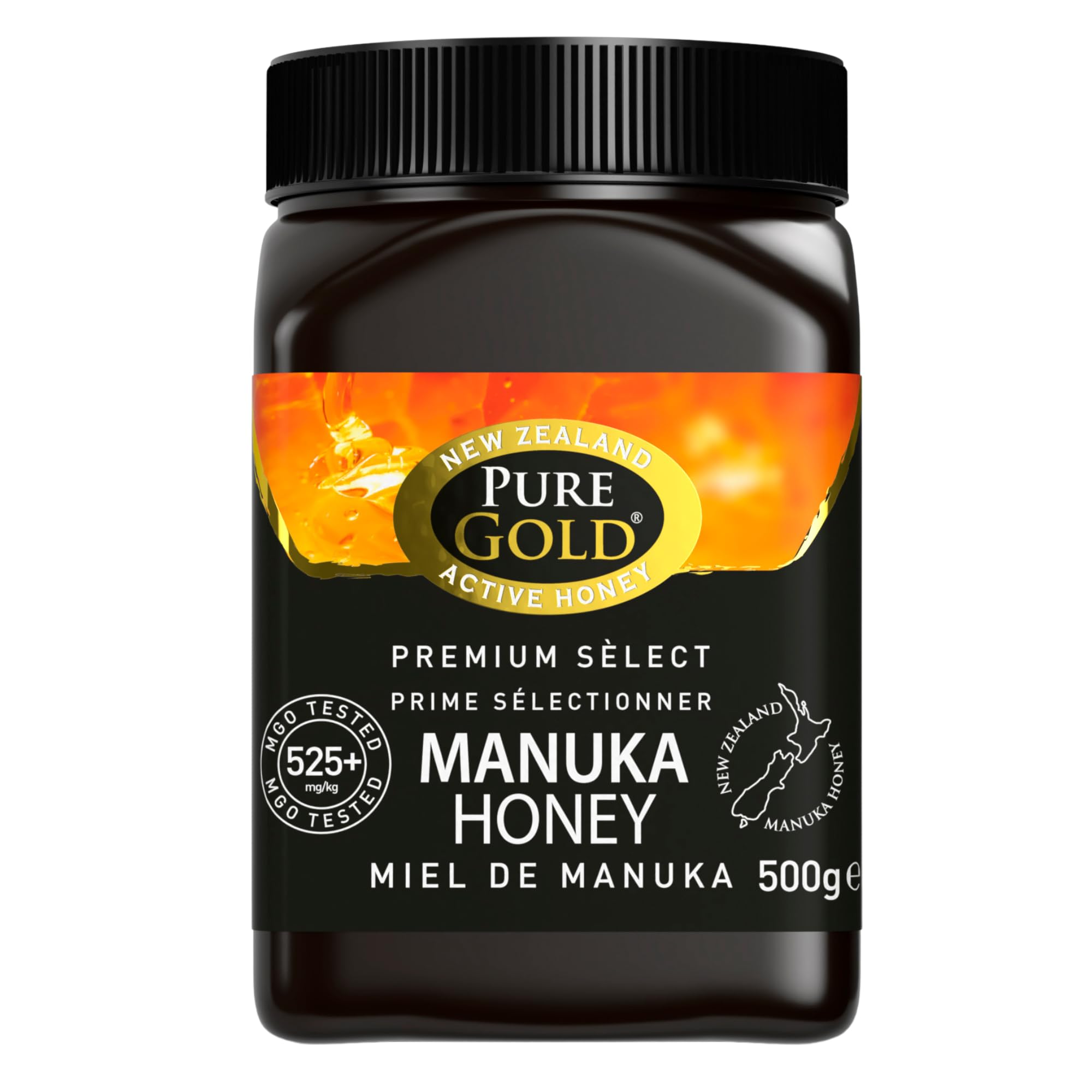 Pure Gold Manuka Honey 525+ MGO Certified - 500g Raw & Unpasteurised - New Zealand Ethically Sourced