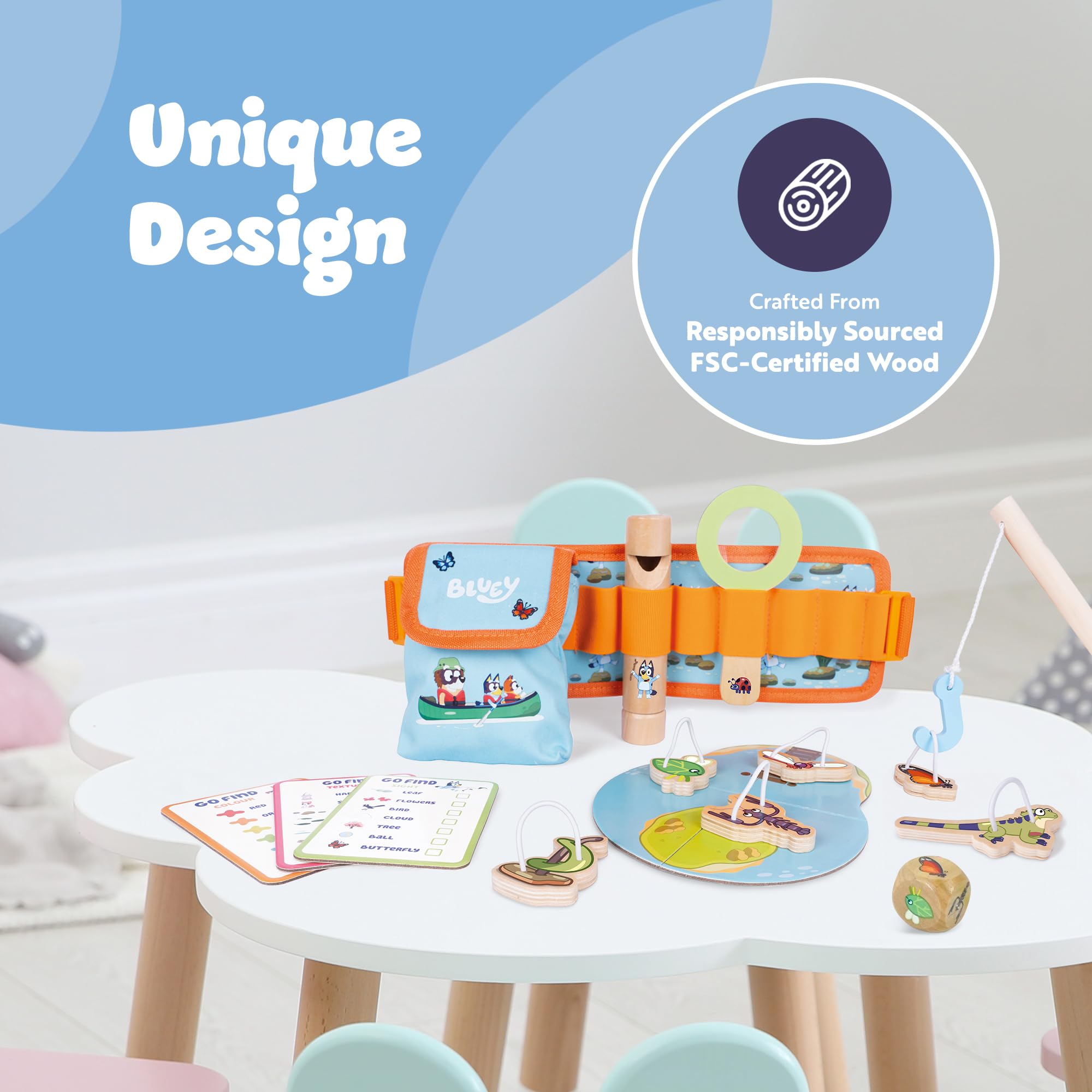 Bluey Adventure Belt 17 Piece Explorer Set with Compass and Magnifying Glass | Ages 4-8 | Unisex 3