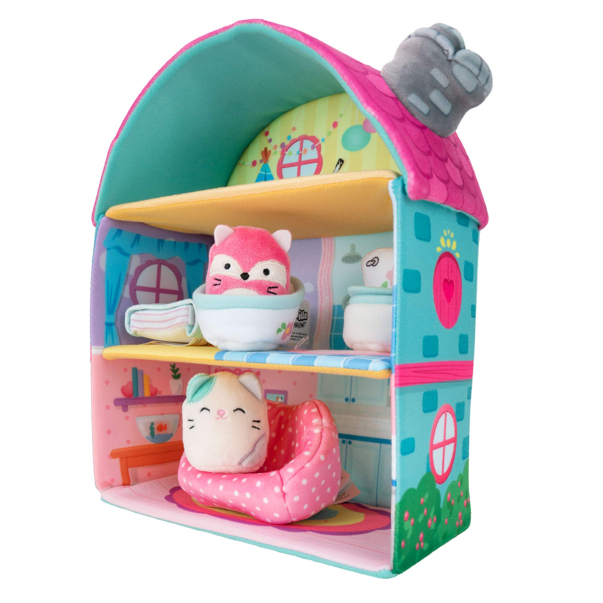 Squishville Fifi's Cottage Townhouse Playset with Cam & Fifi Mini Squishmallows - 2" Plush Toy Set 3