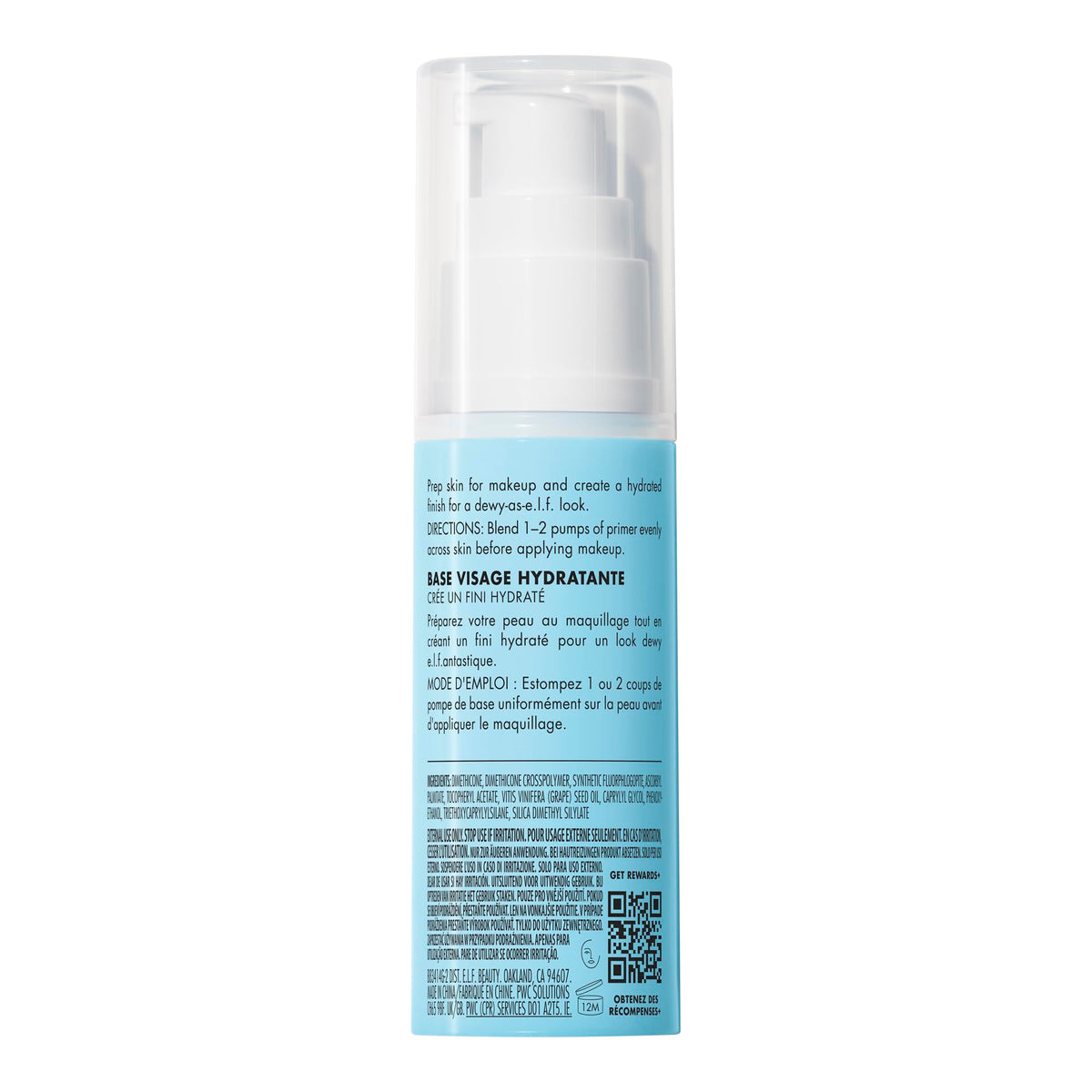 e.l.f. Hydrating Face Primer - Smooth, Long-Lasting Makeup, Large