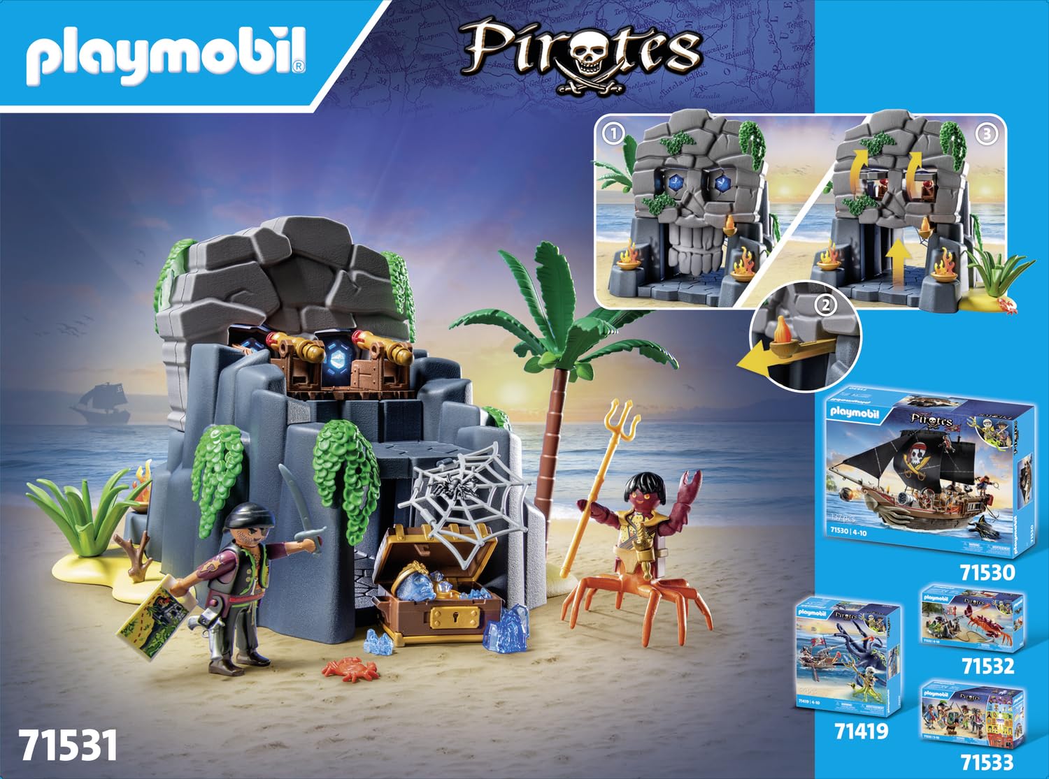 Playmobil 71531 Pirates: Skull Island Playset with Pirate and Crab Man Figures 4