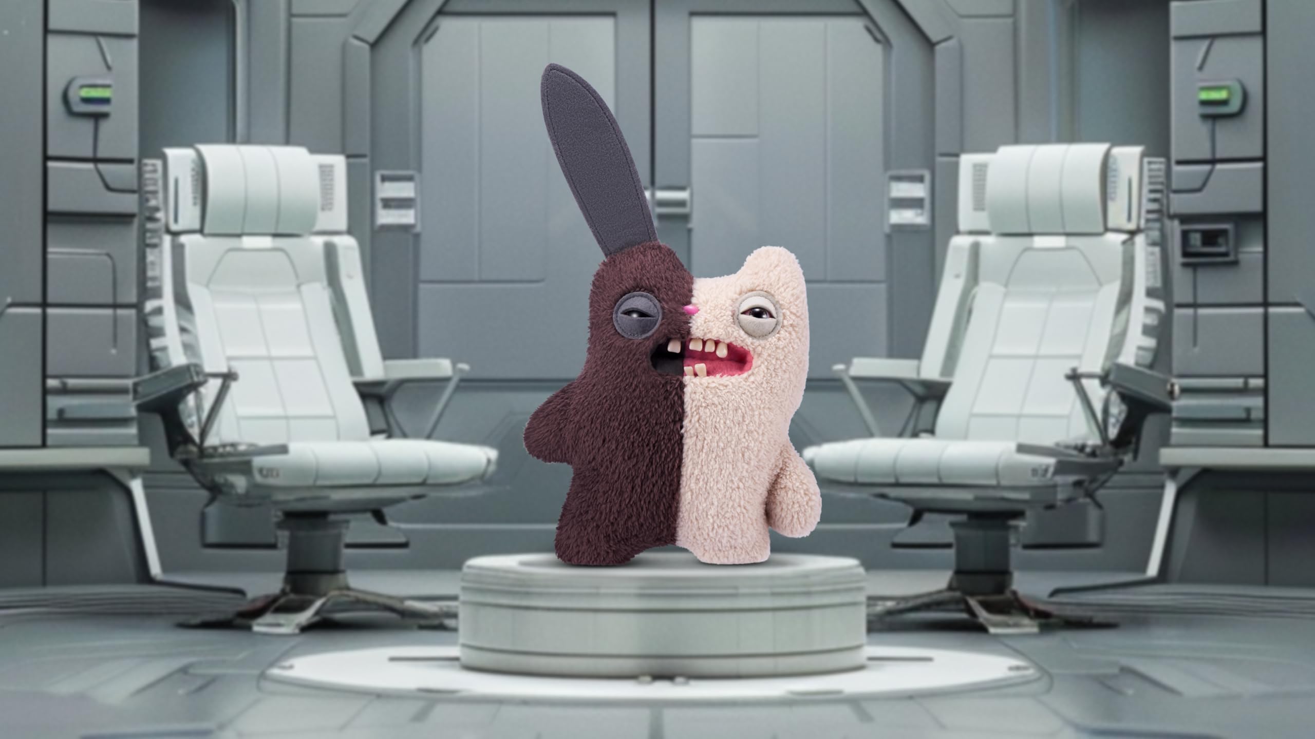 Fuggler Misfit Monsters 9-inch Series 1 - Rabid Tooth Brown & Beige Plush Toy 3