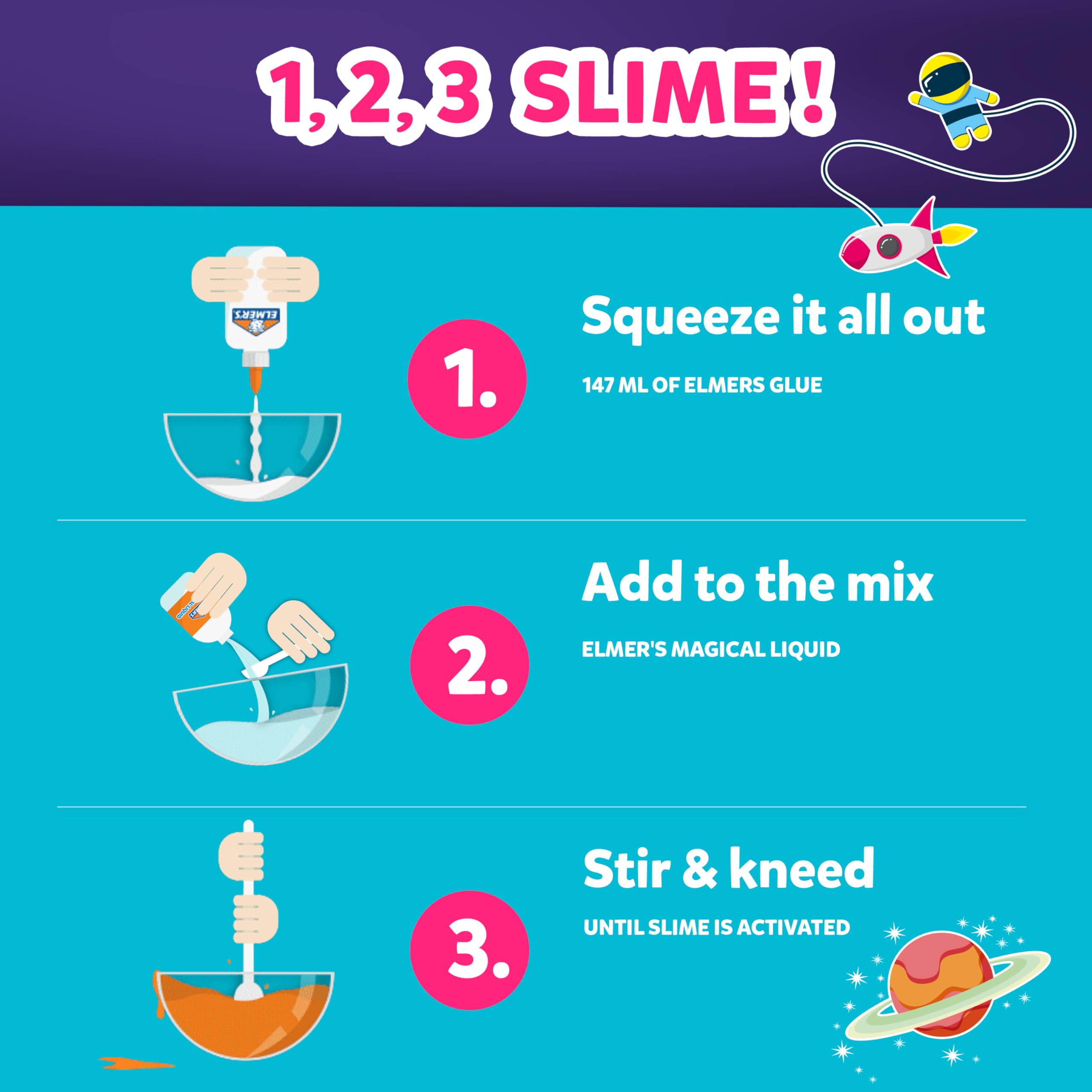 Elmer's Cosmic Shimmer Slime Kit - Metallic Blue & Purple Glue with Magical Liquid Activator