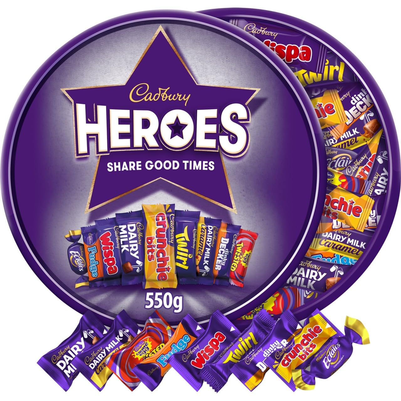 Cadbury Heroes Chocolate Tub (550g) - Assorted Miniature Chocolate Bars 4