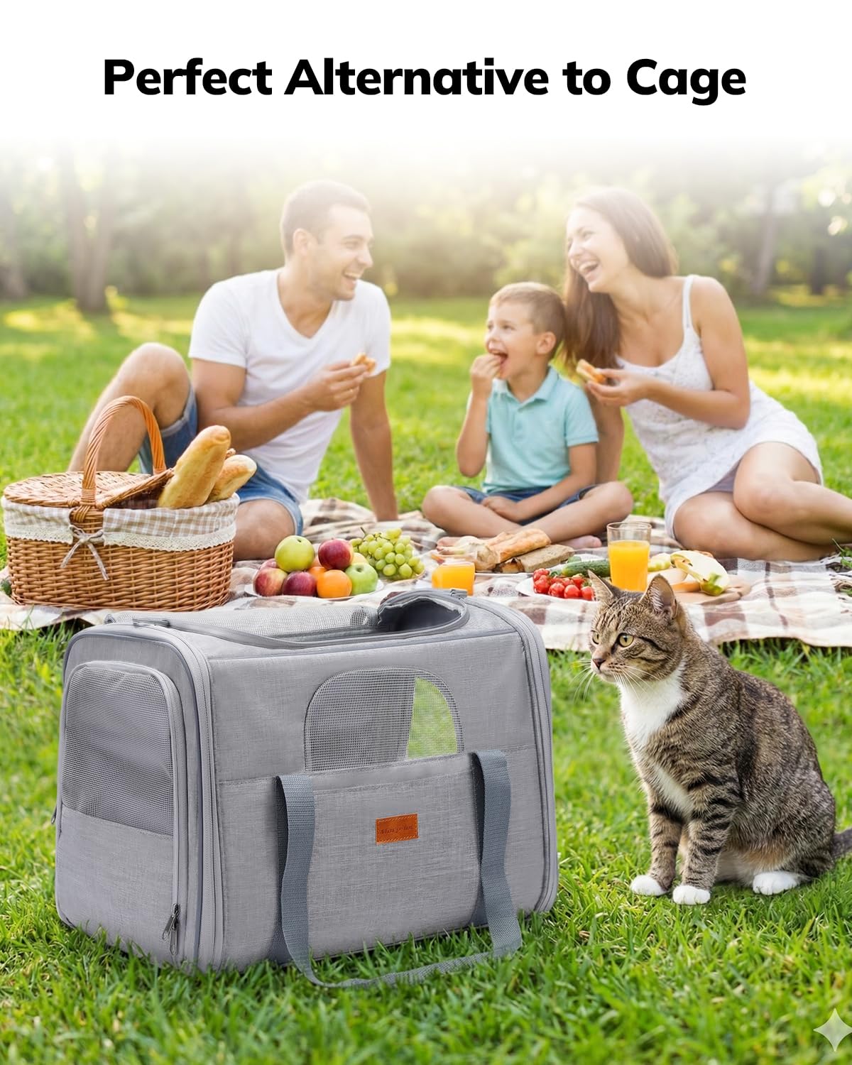 morpilot Airline Approved Soft-Sided Pet Carrier for Cats & Dogs up to 7kg | Light Grey 8