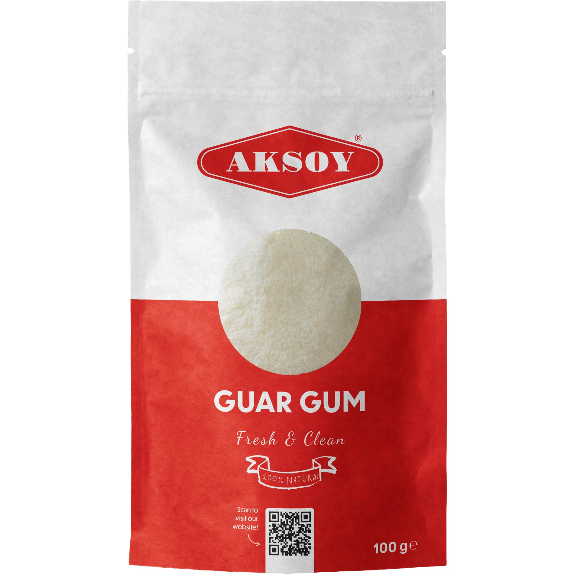 AKSOY Guar Gum Powder - Natural Thickener & Stabiliser | 100g Fine Powder | Vegan