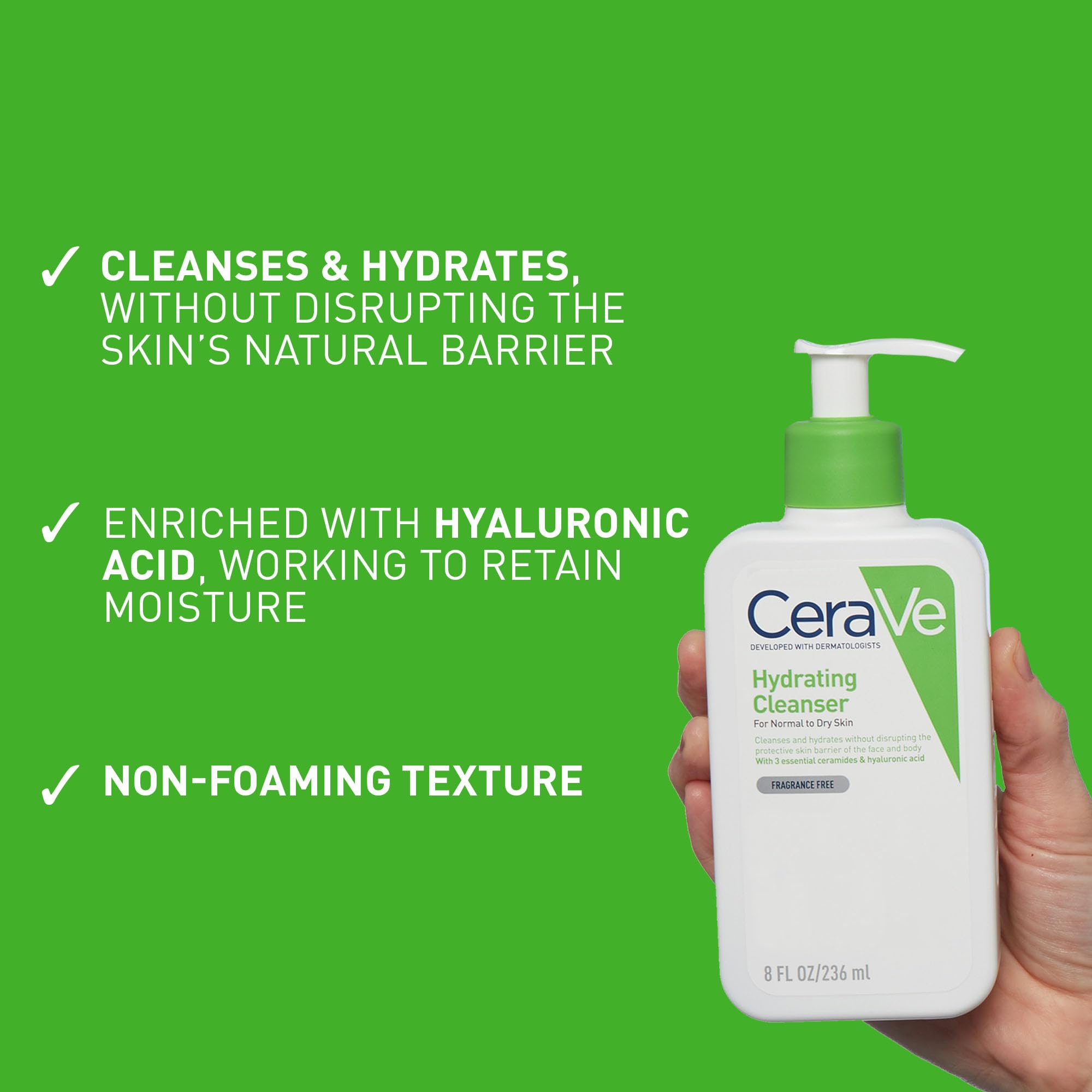 CeraVe Hydrating Cleanser for Normal to Dry Skin (88ml) 5