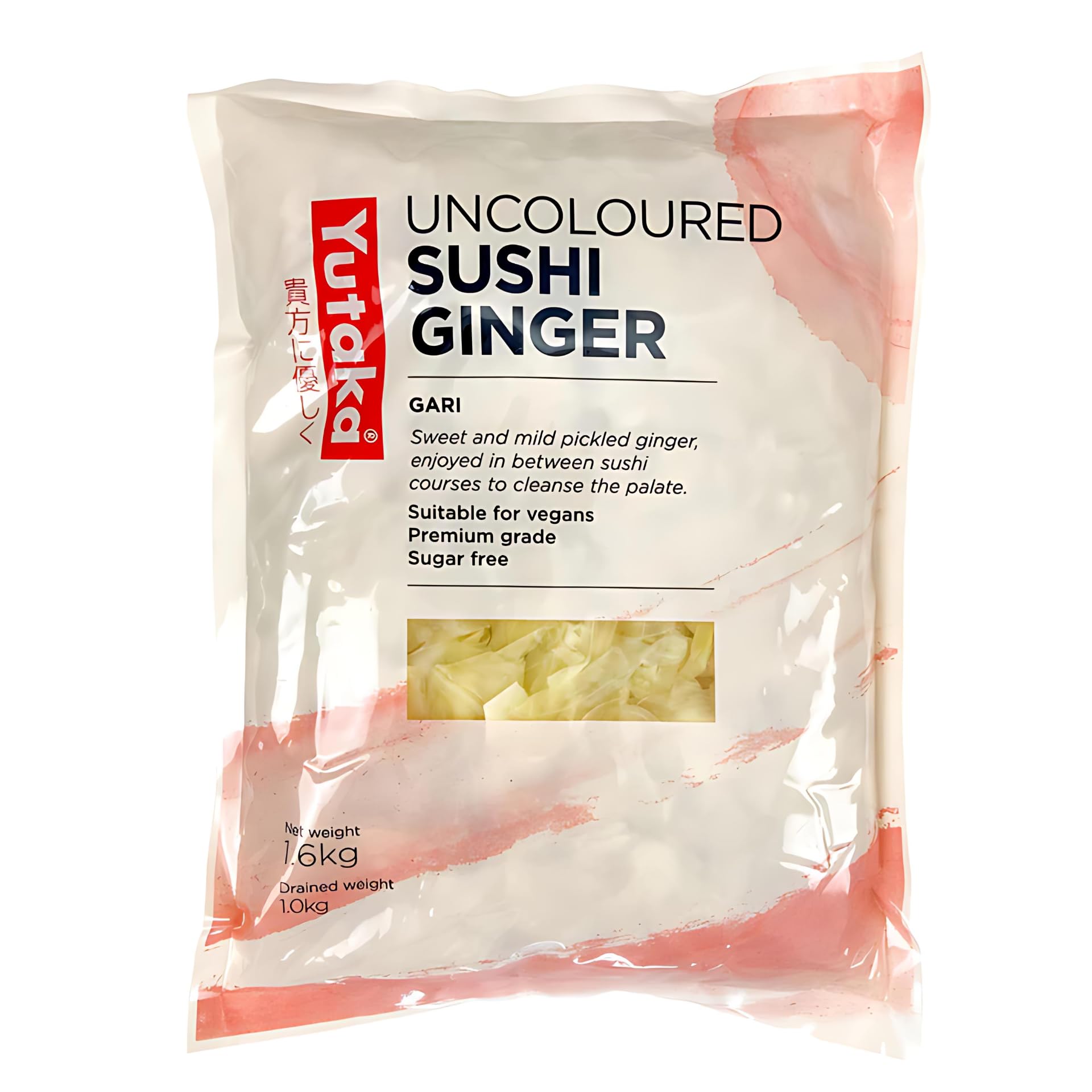 Yutaka Sushi Gari Pickled Ginger Non-Coloured – Premium Grade 1.6kg