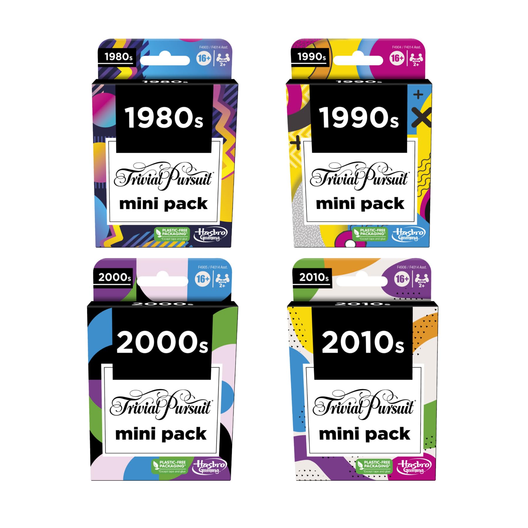 Hasbro Gaming Trivial Pursuit Mini Packs Multipack – 4 Decade-Based Trivia Card Games 6